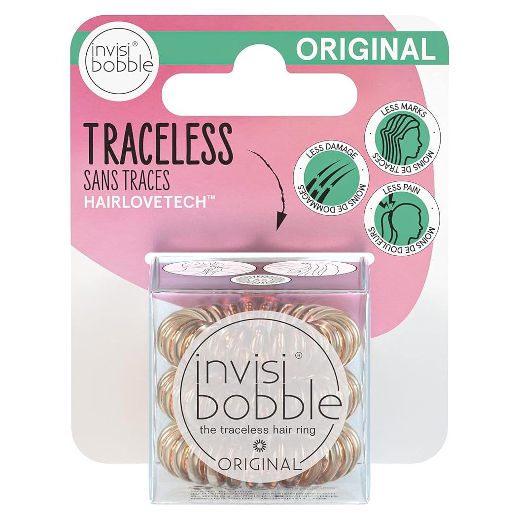 Invisibobble Original - Paquete de 3 Lazos para Cabello Bronce