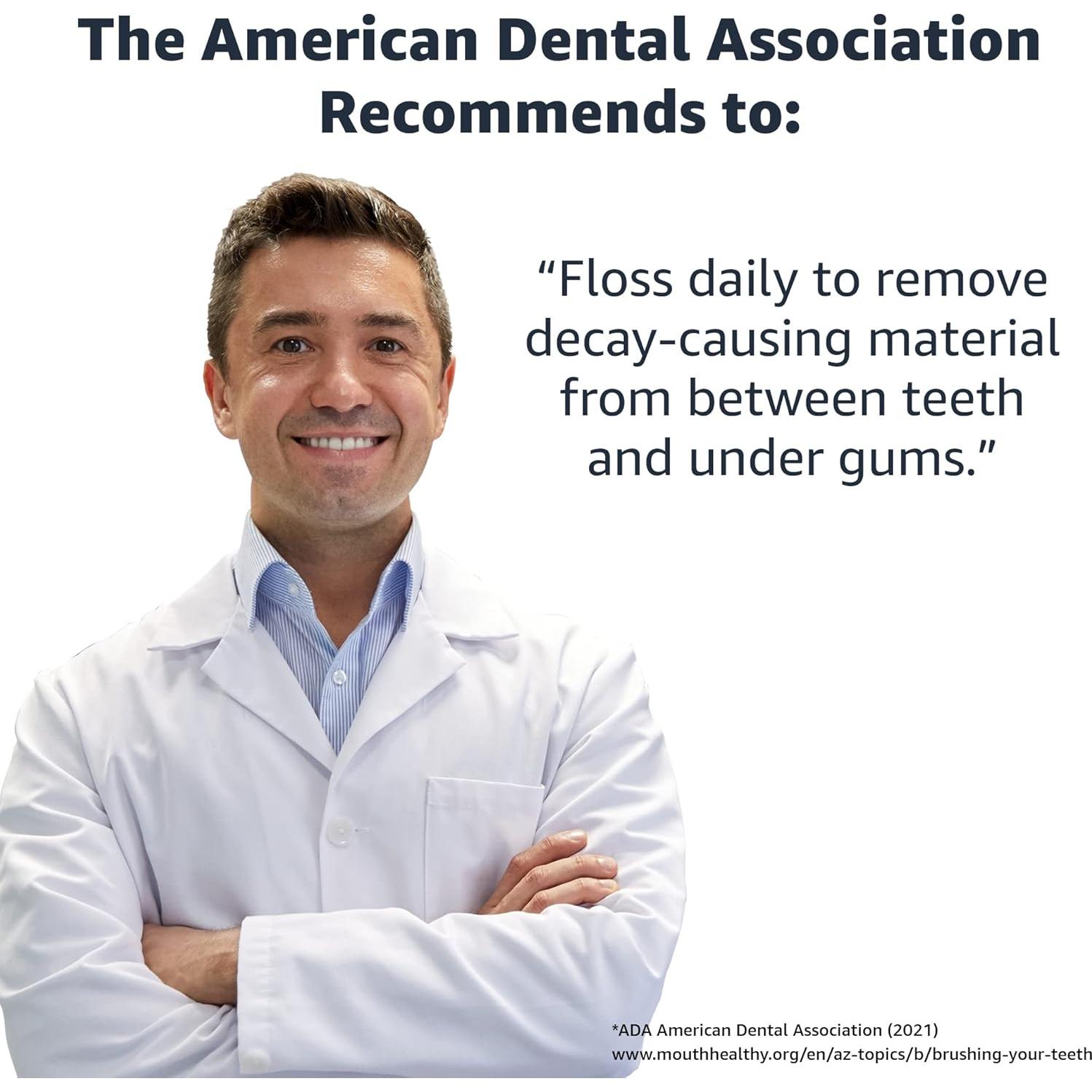 Hilo Dental de Menta Amazon Basics - 90 Unidades, Pua Plegable