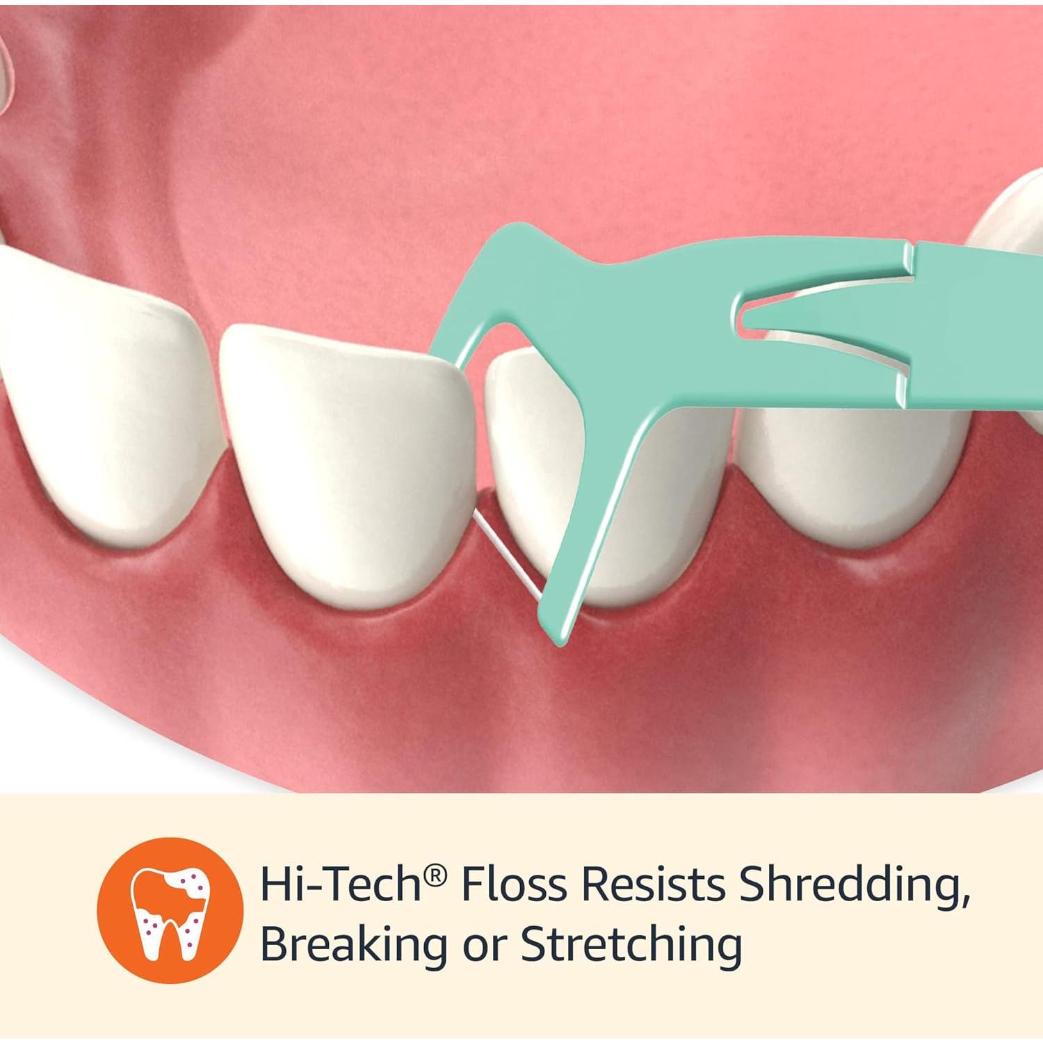 Hilo Dental de Menta Amazon Basics - 90 Unidades, Pua Plegable