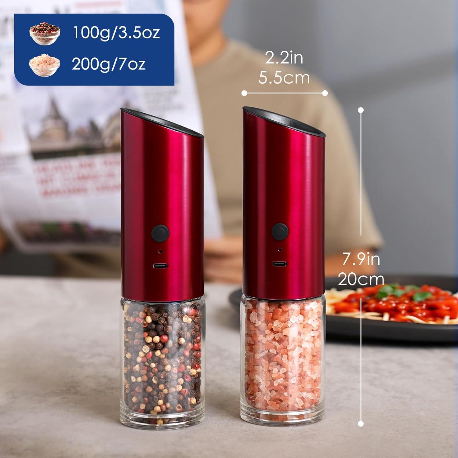 Molinillos Eléctricos de Sal y Pimienta Vzaahu Gravity - Rojo