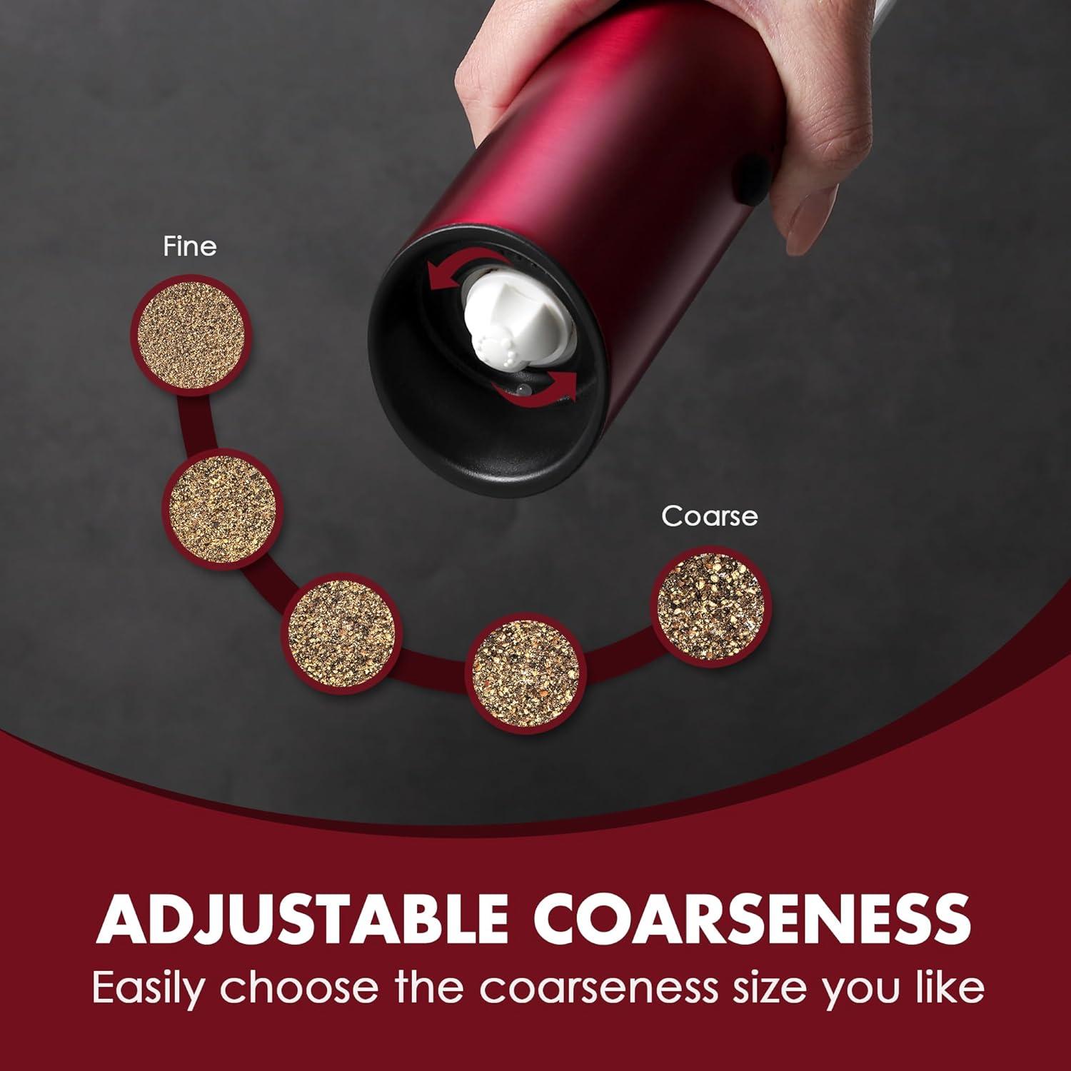 Molinillos Eléctricos de Sal y Pimienta Vzaahu Gravity - Rojo