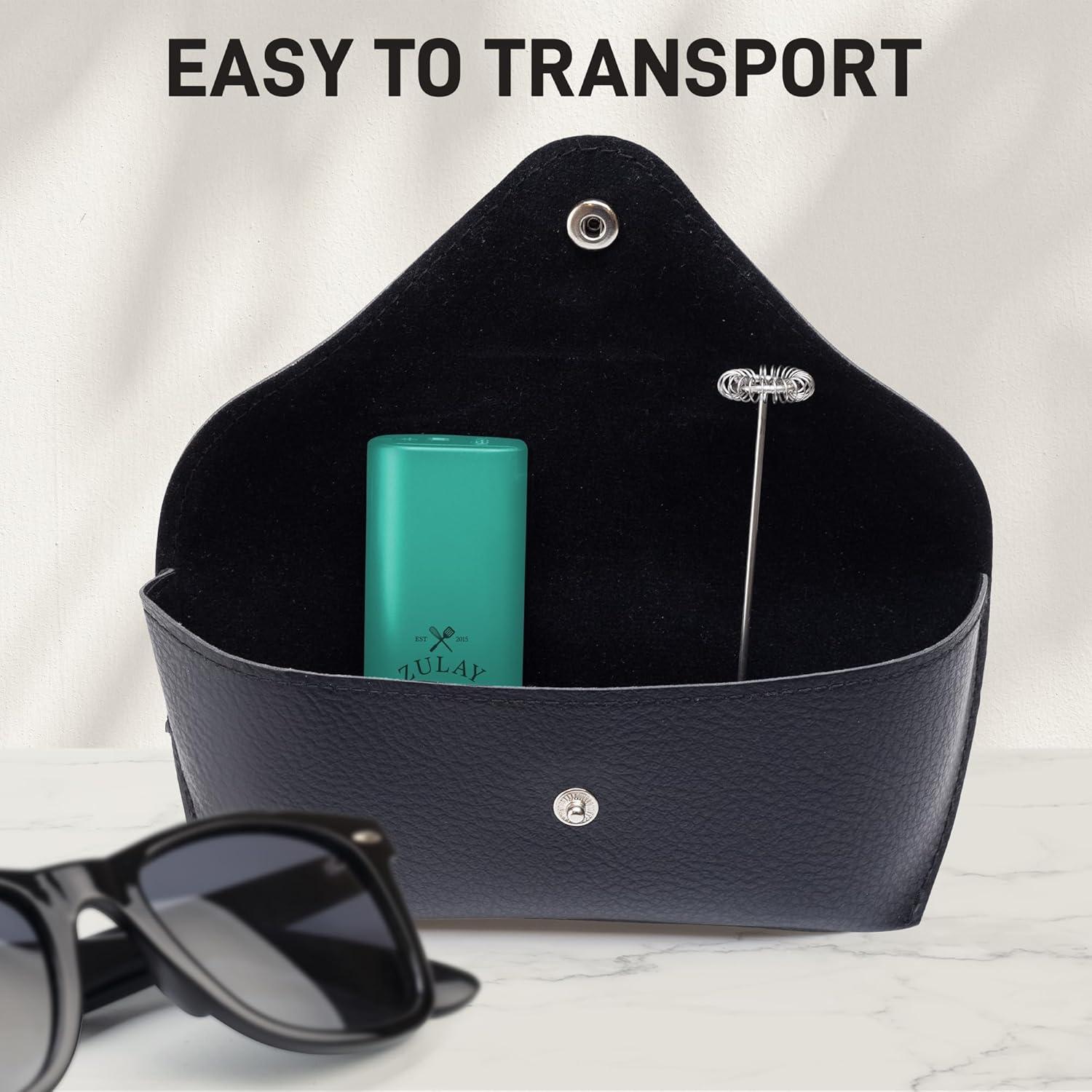 Powerful Milk Frother Wand - Mini & Mighty Handheld Drink Mixer - Portable Coffee Frother For Latte, Cappuccino, Matcha, Hot Chocolate, Creamer - Aqua