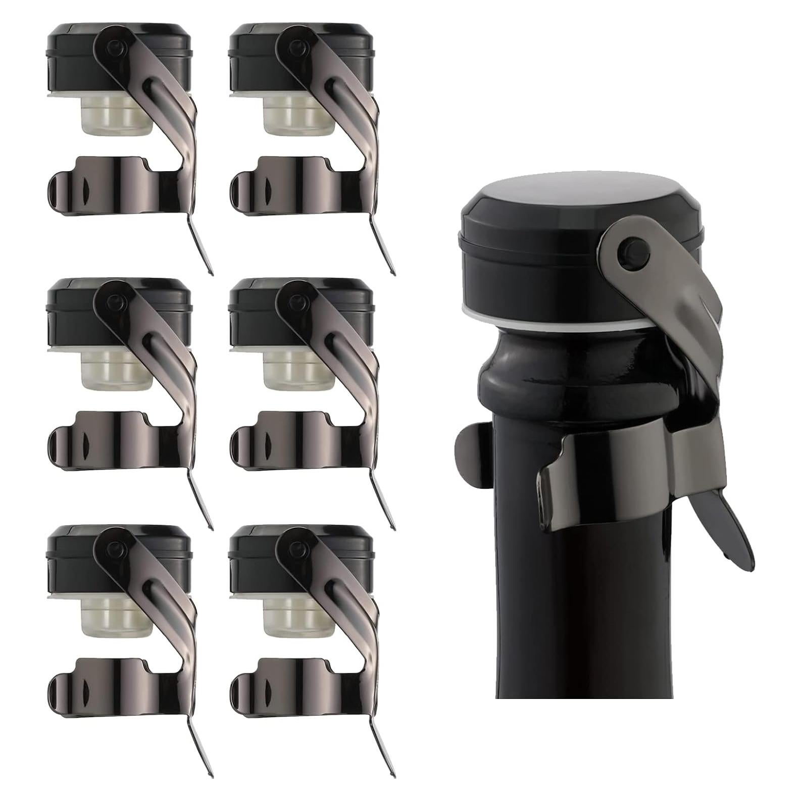 Tapones de Vino y Champagne WOTOR de Acero Inoxidable - 6 Piezas