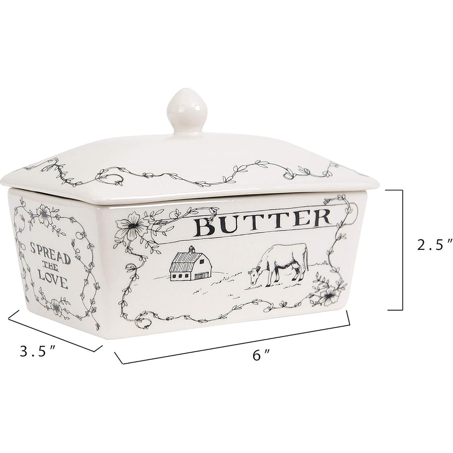 Plato de Mantequilla Creative Co-Op 17.14x10.16cm Vintage