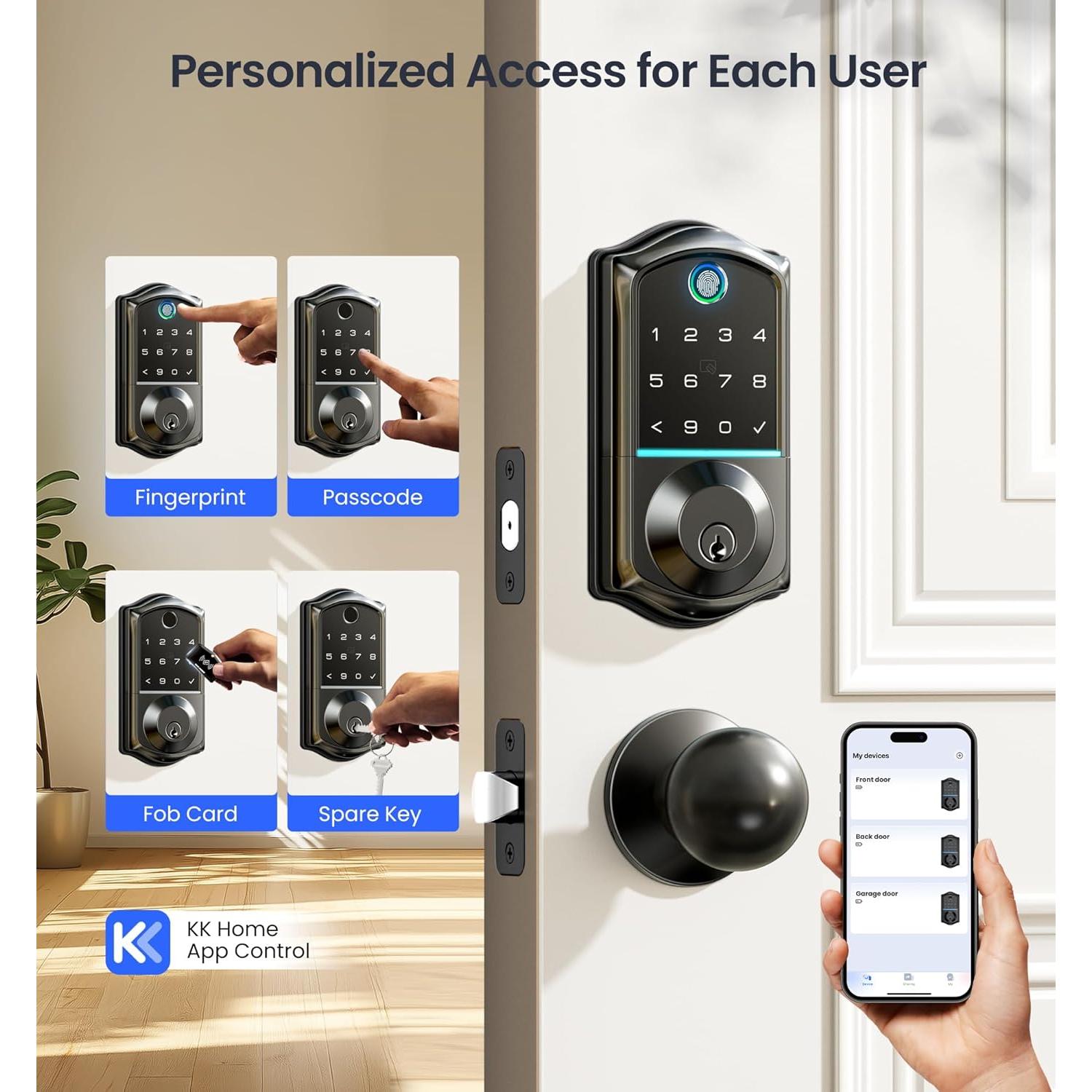 Cerradura Inteligente Veise VE017 con Huella Dactilar y App
