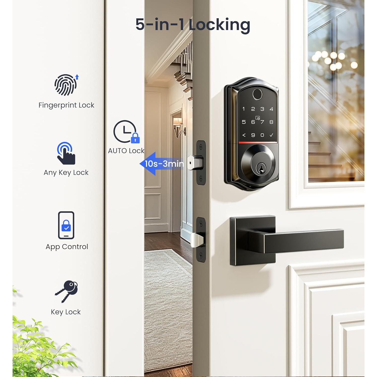 Cerradura Inteligente Veise VE017 con Huella Dactilar y App