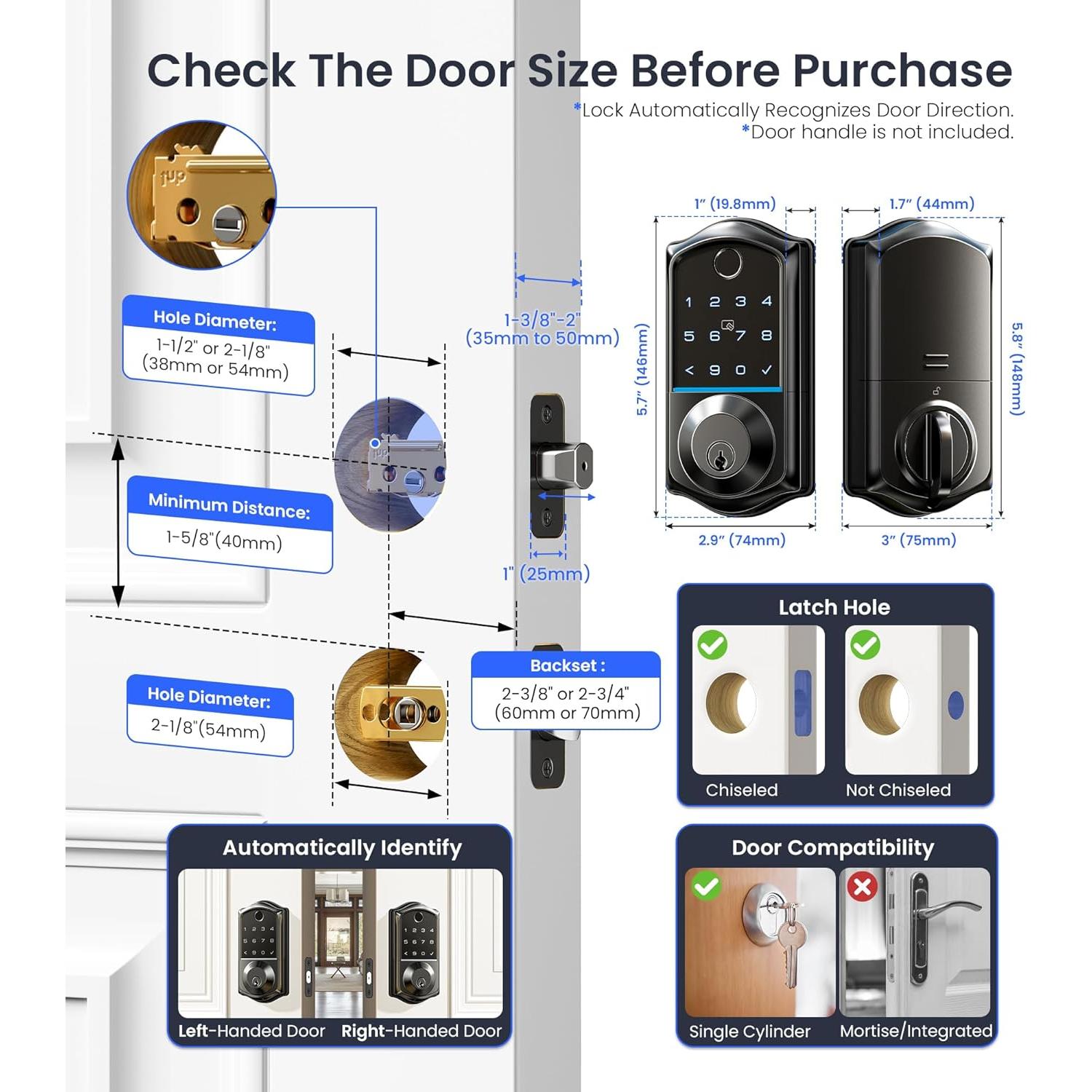 Cerradura Inteligente Veise VE017 con Huella Dactilar y App