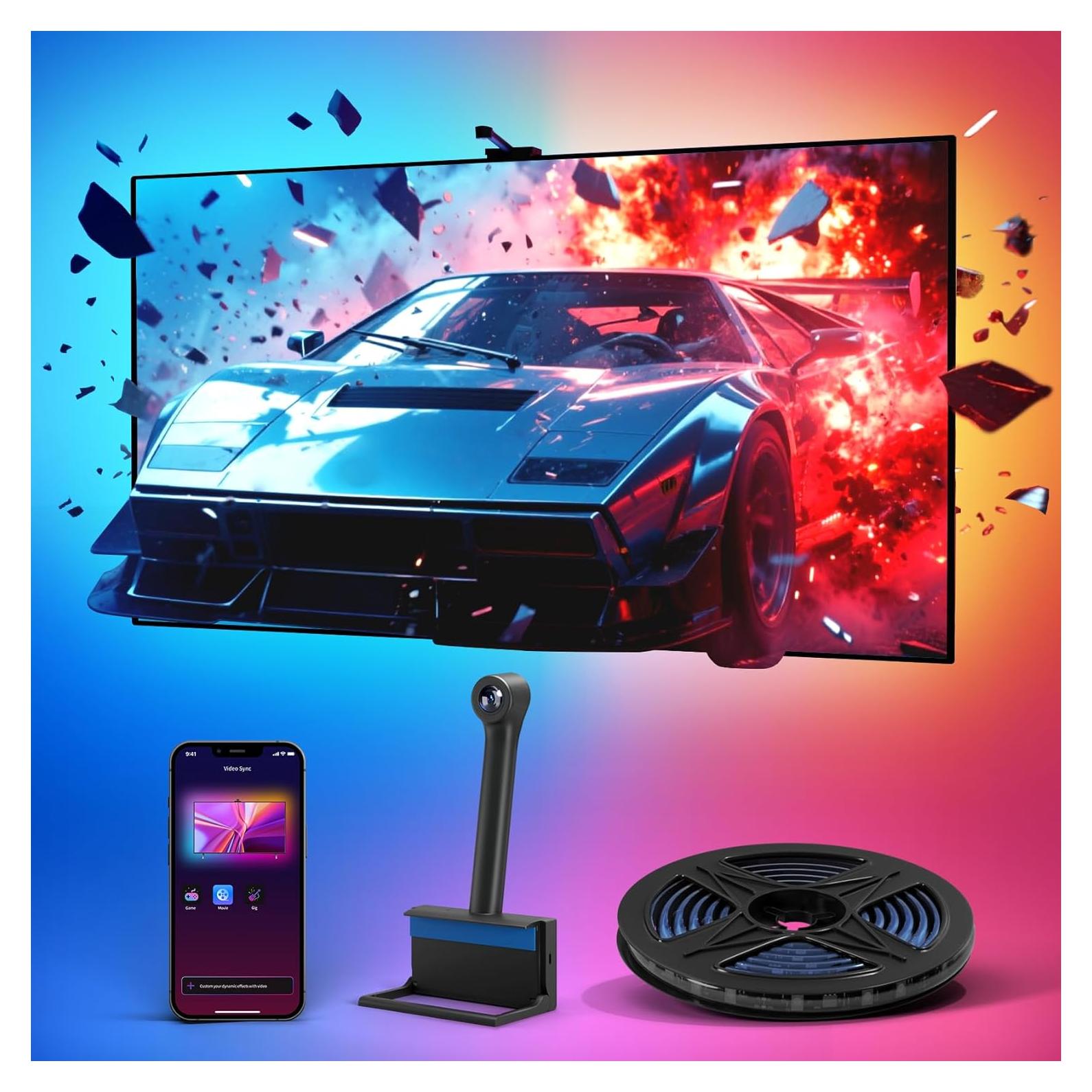 Retroiluminación LED Ailofy 2.4m para TV 40-50" con Cámara