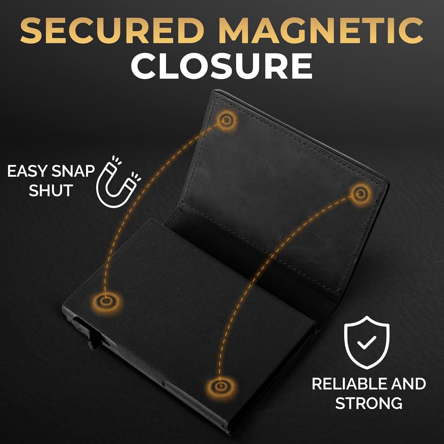 Billetera Pop Up de Cuero Genuino TopMost para Hombres RFID