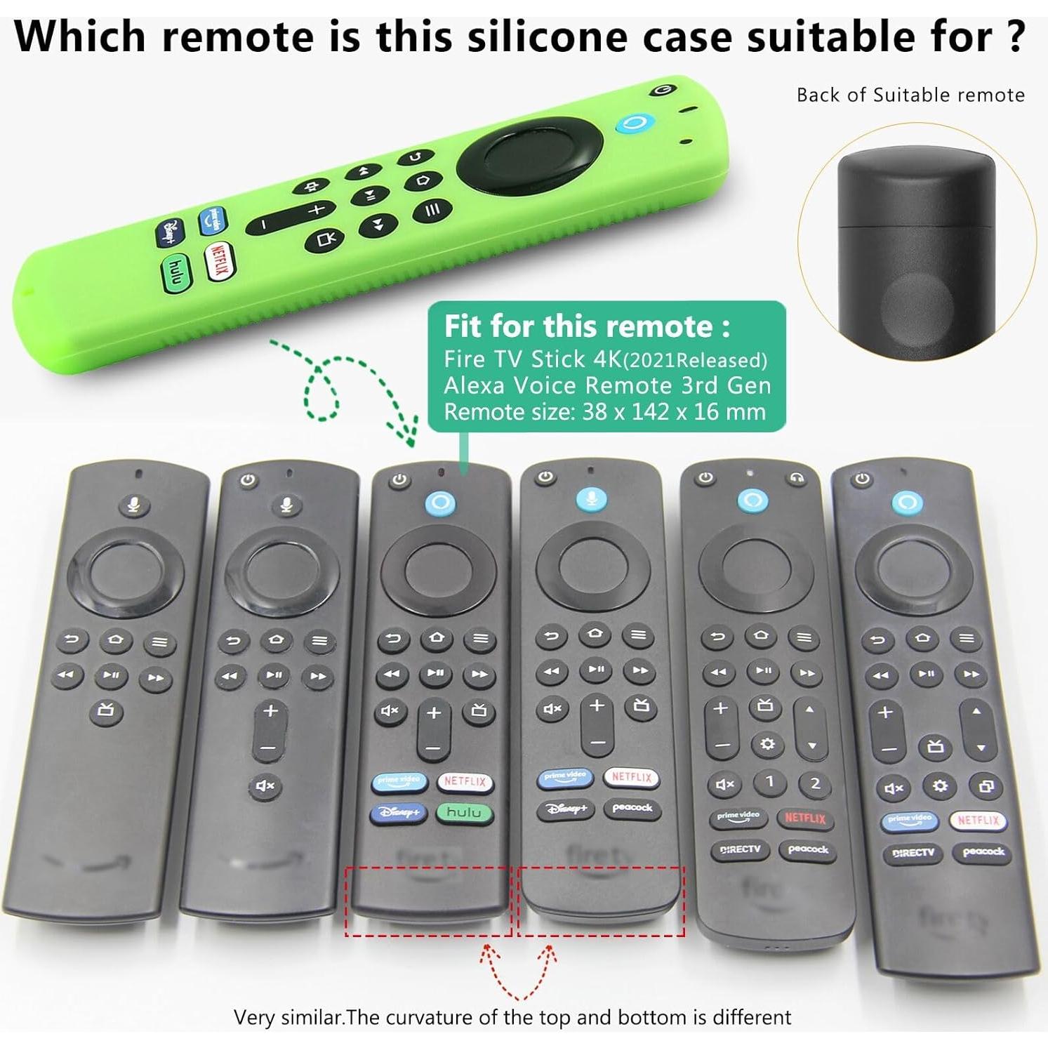 Funda de Silicona Pinowu para Control Remoto Fire TV 3ra Gen