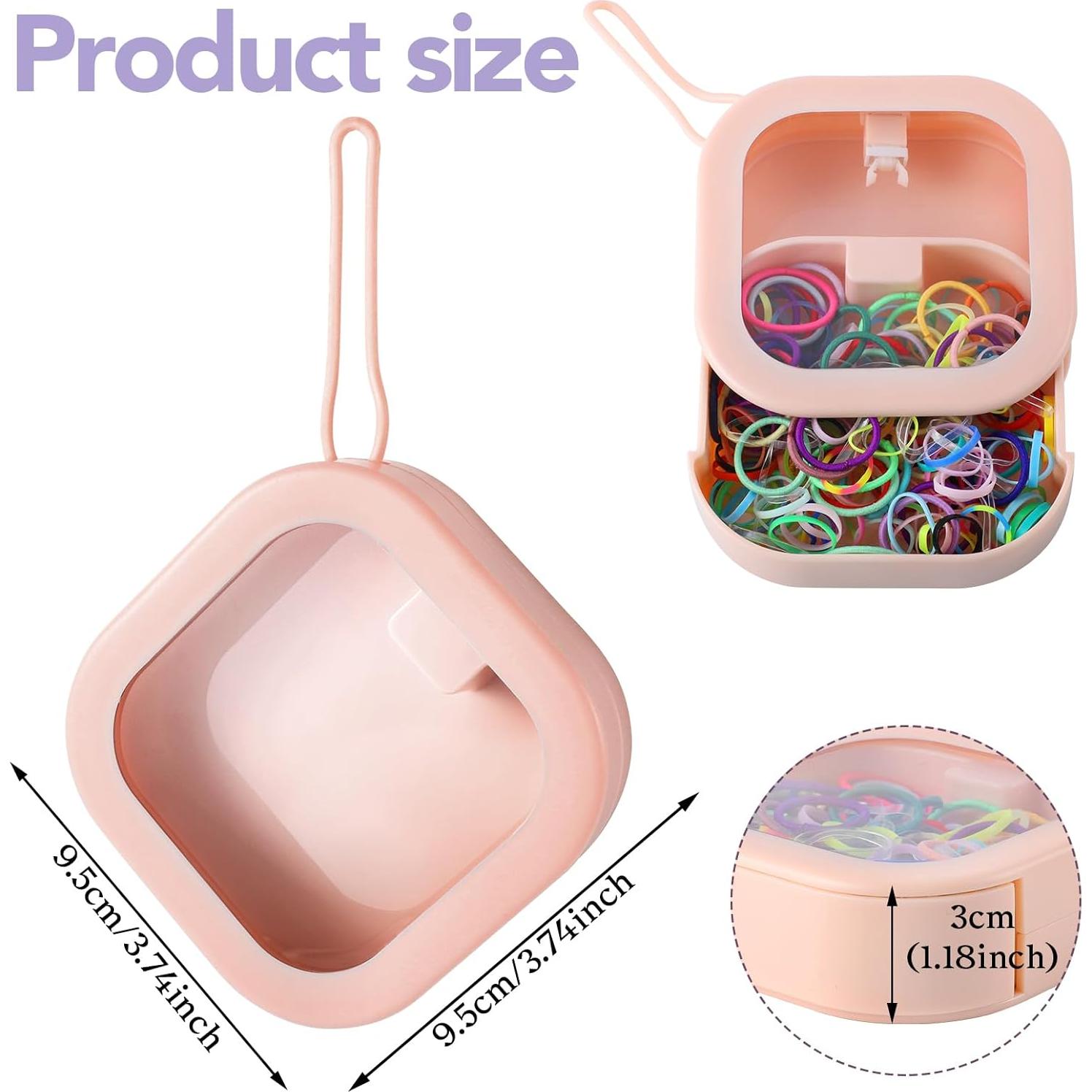 Organizador de Gomas de Pelo Prudiut 2pcs Rosa Compacto