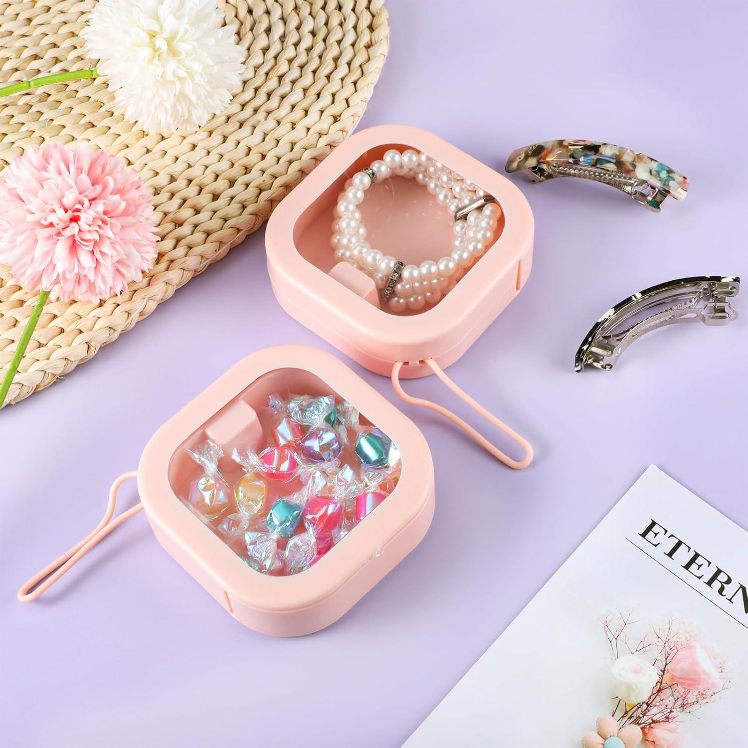 Organizador de Gomas de Pelo Prudiut 2pcs Rosa Compacto