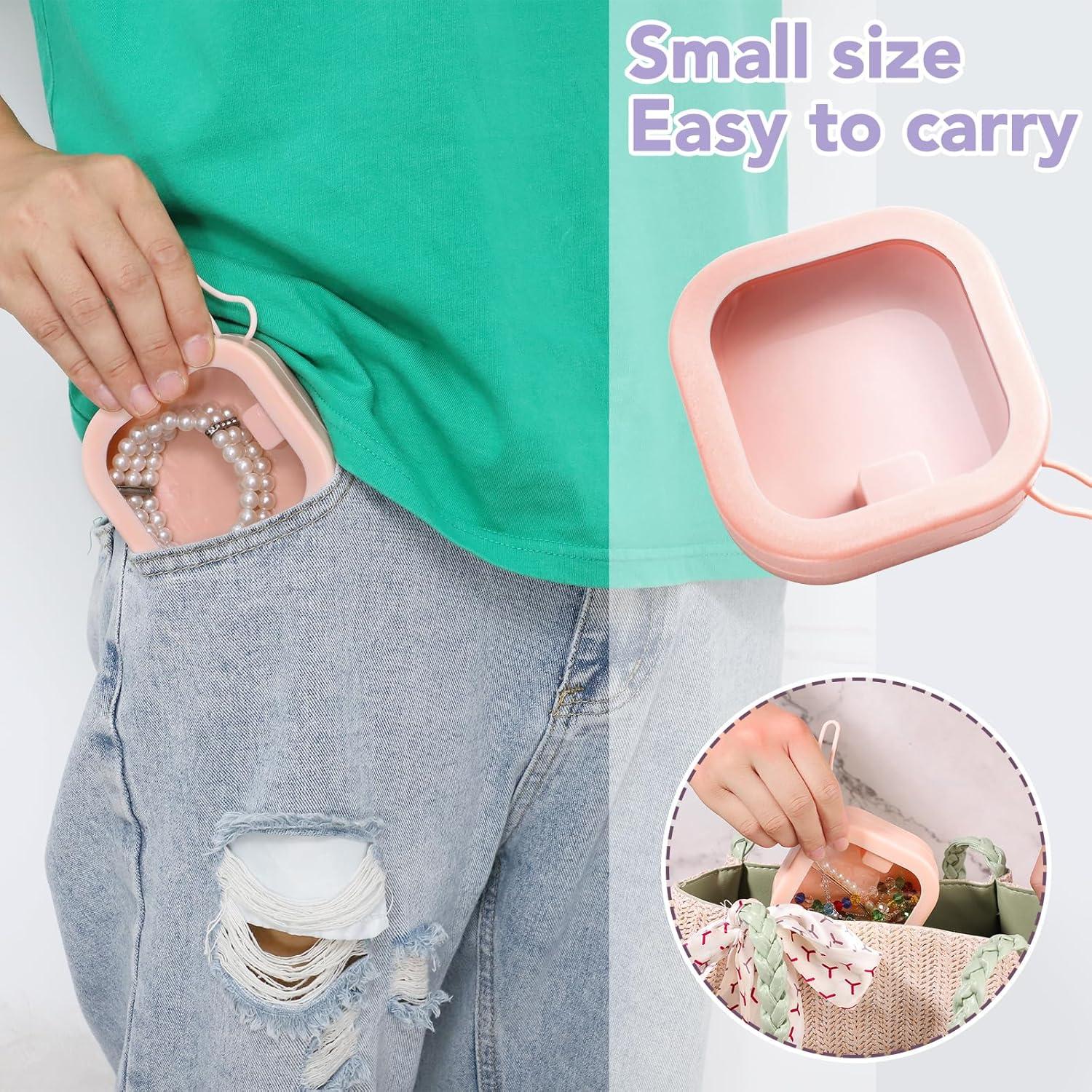 Organizador de Gomas de Pelo Prudiut 2pcs Rosa Compacto