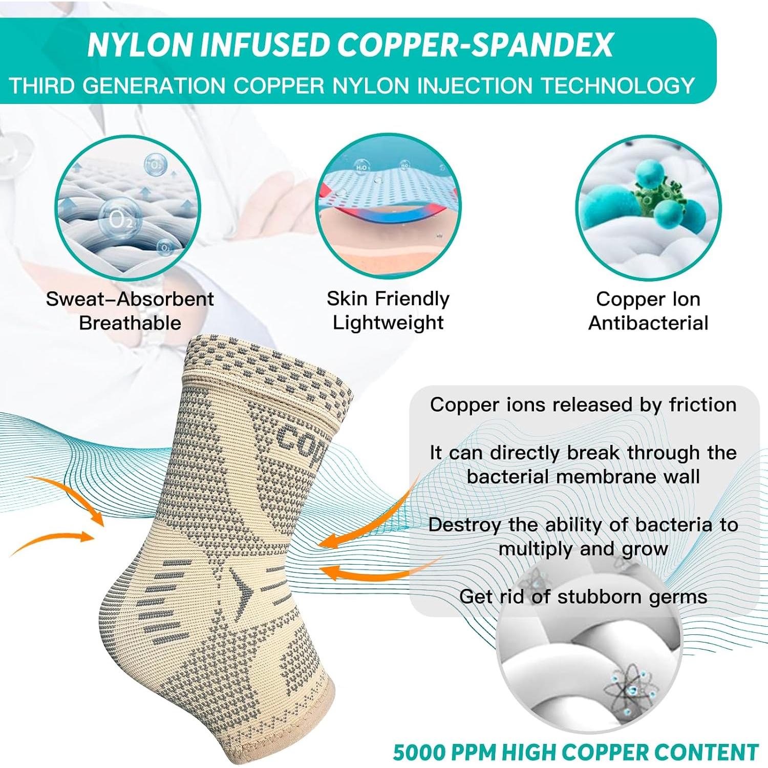 Faja de Tobillo INDEEMAX Infundida con Cobre - Compresión S