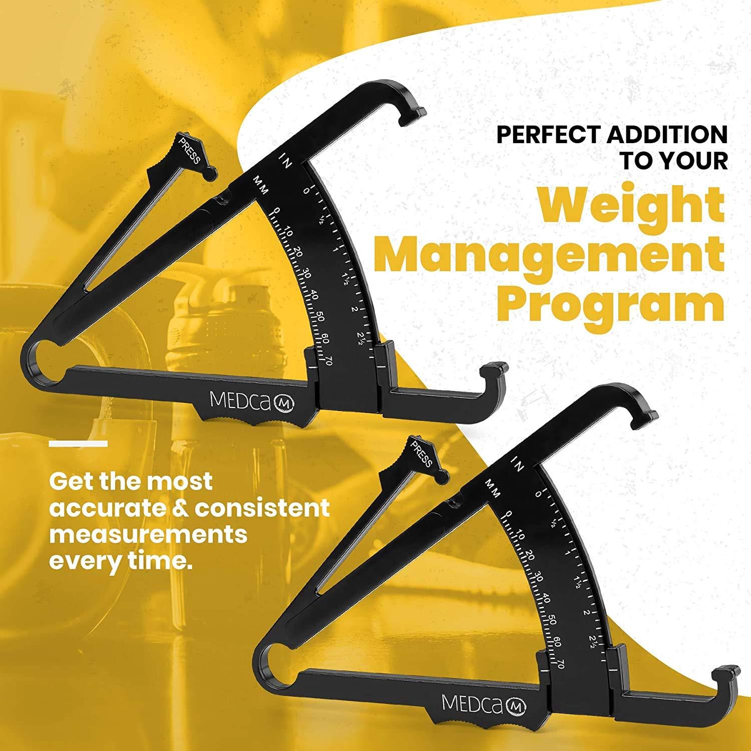 Calibrador de Grasa Corporal MEDca - Paquete de 2, Negro