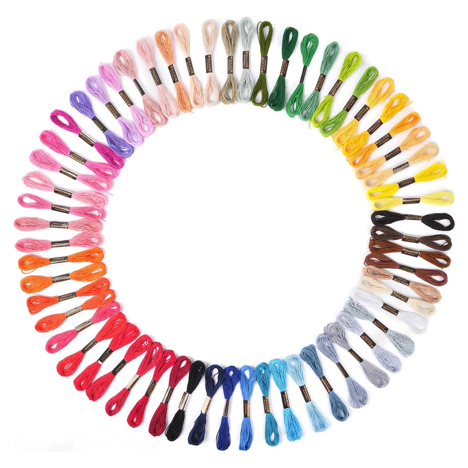 60 Madejas Hilo de Bordado Arcoíris SPOTJINNYUU 8.0m