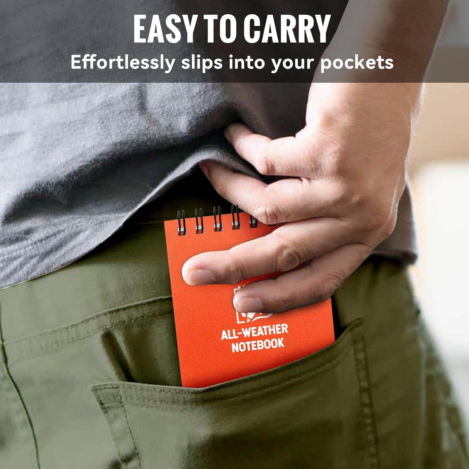 Cuaderno Impermeable POPYOLA 3x5" Naranja 100 Páginas