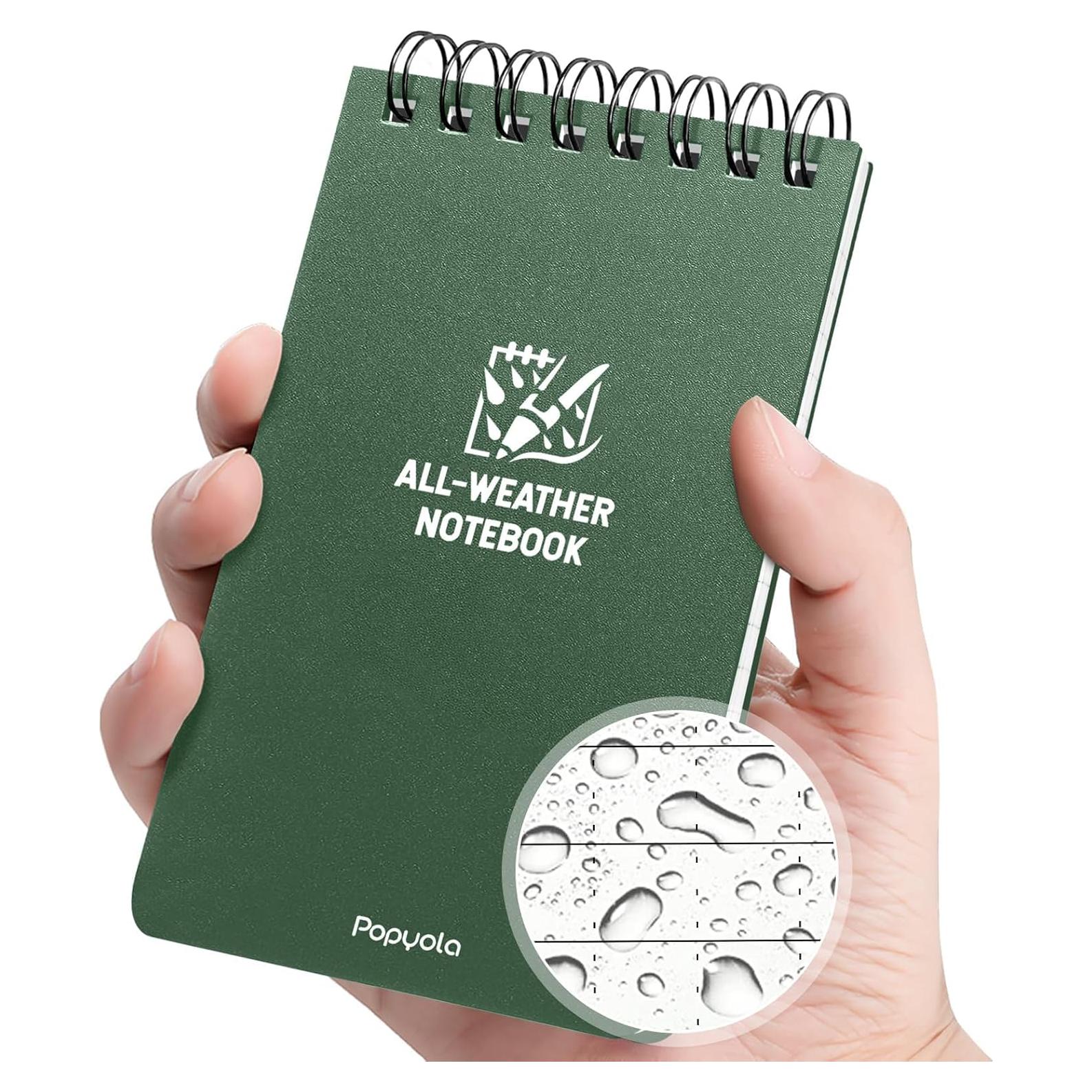 Cuaderno Impermeable POPYOLA 3x5" Verde 100 Páginas