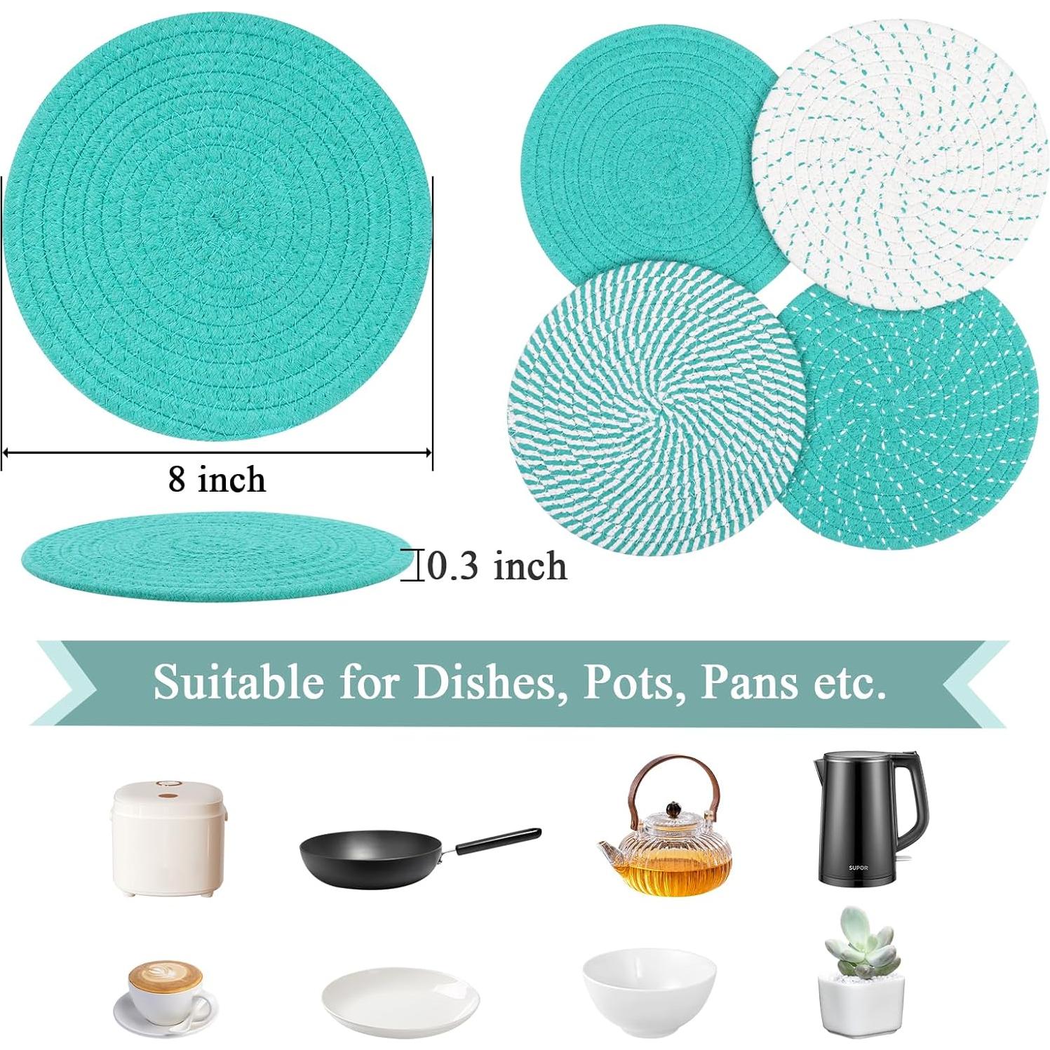 Trivets para Platos Calientes SHACOS 20.32cm Algodón 4 Piezas