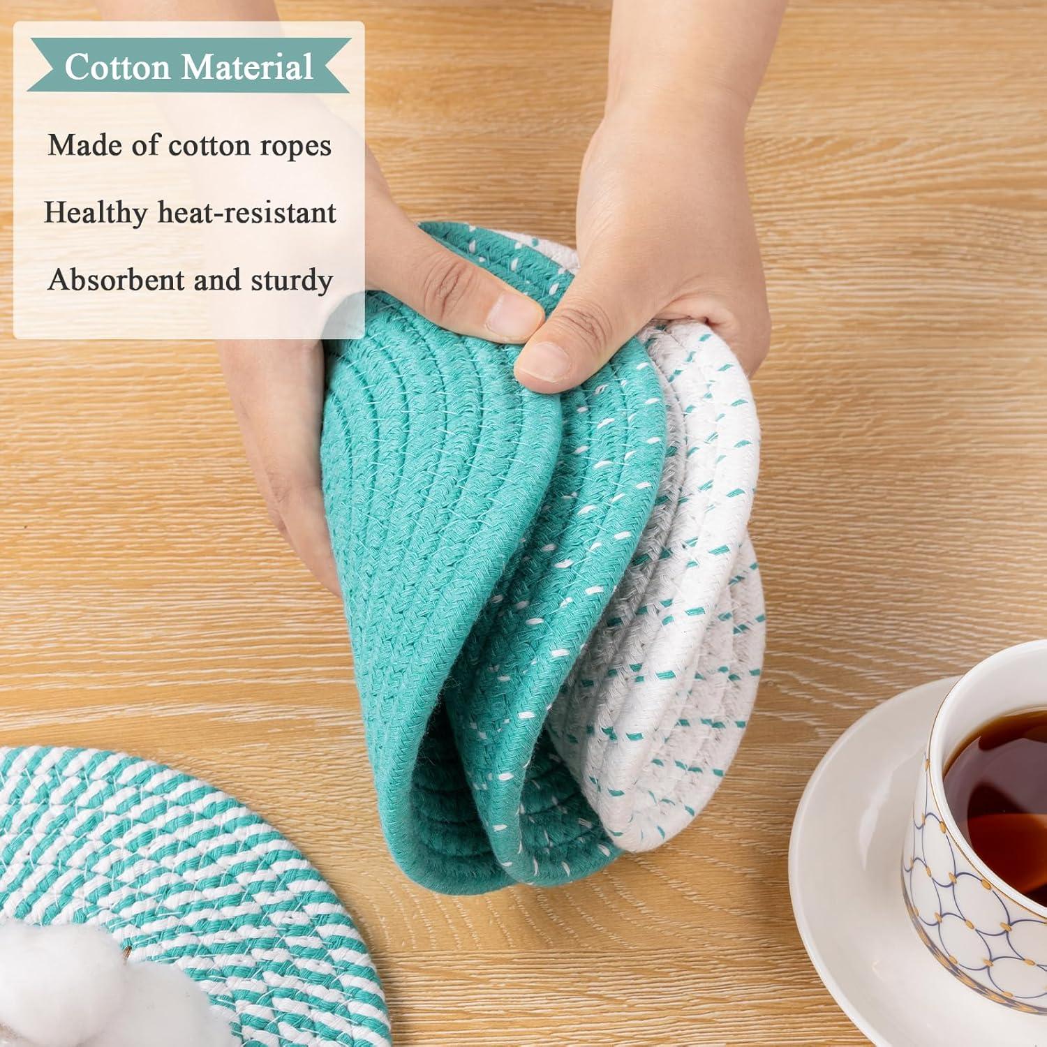 Trivets para Platos Calientes SHACOS 20.32cm Algodón 4 Piezas