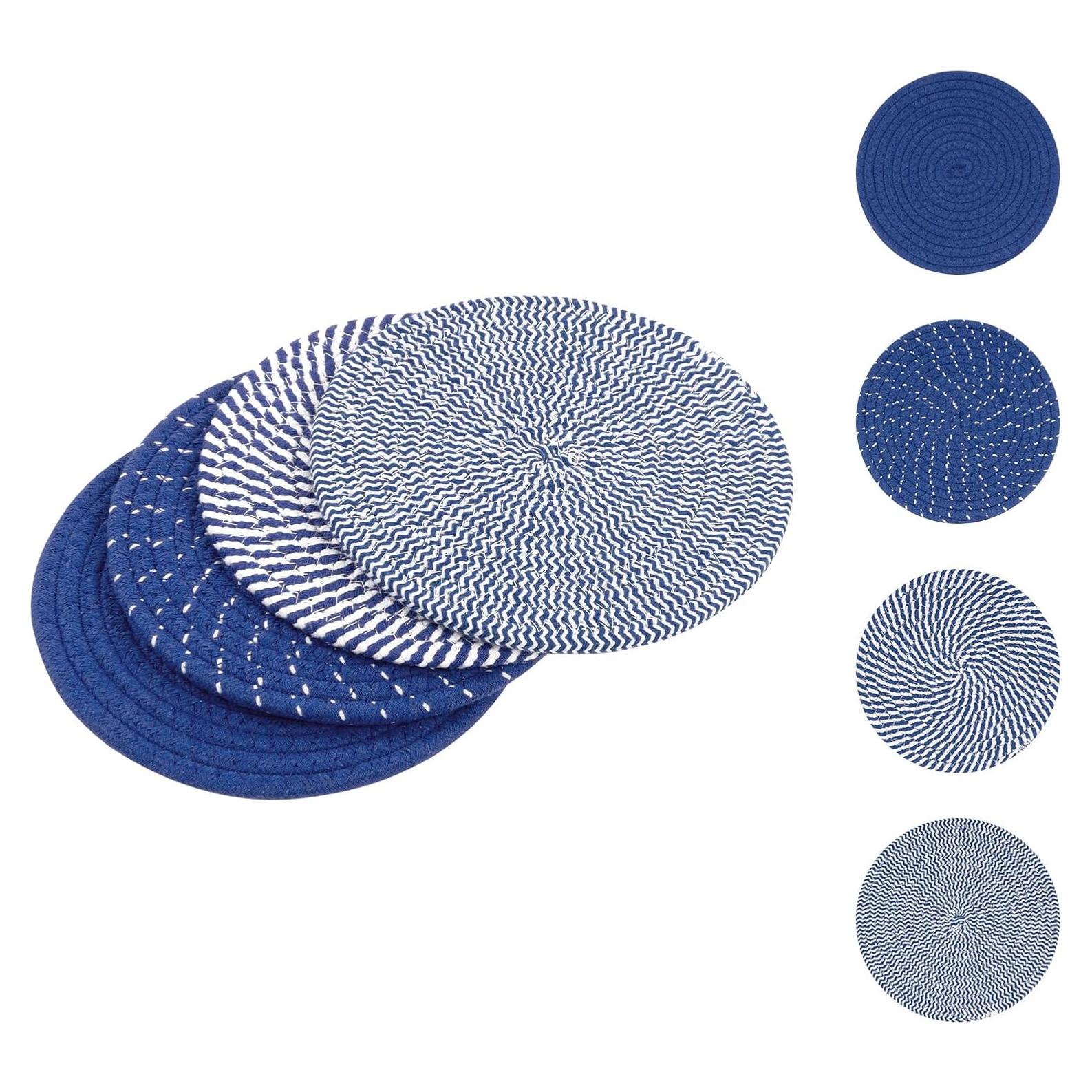 Trivets para Platos Calientes SHACOS 20.32cm Algodón 4 Piezas