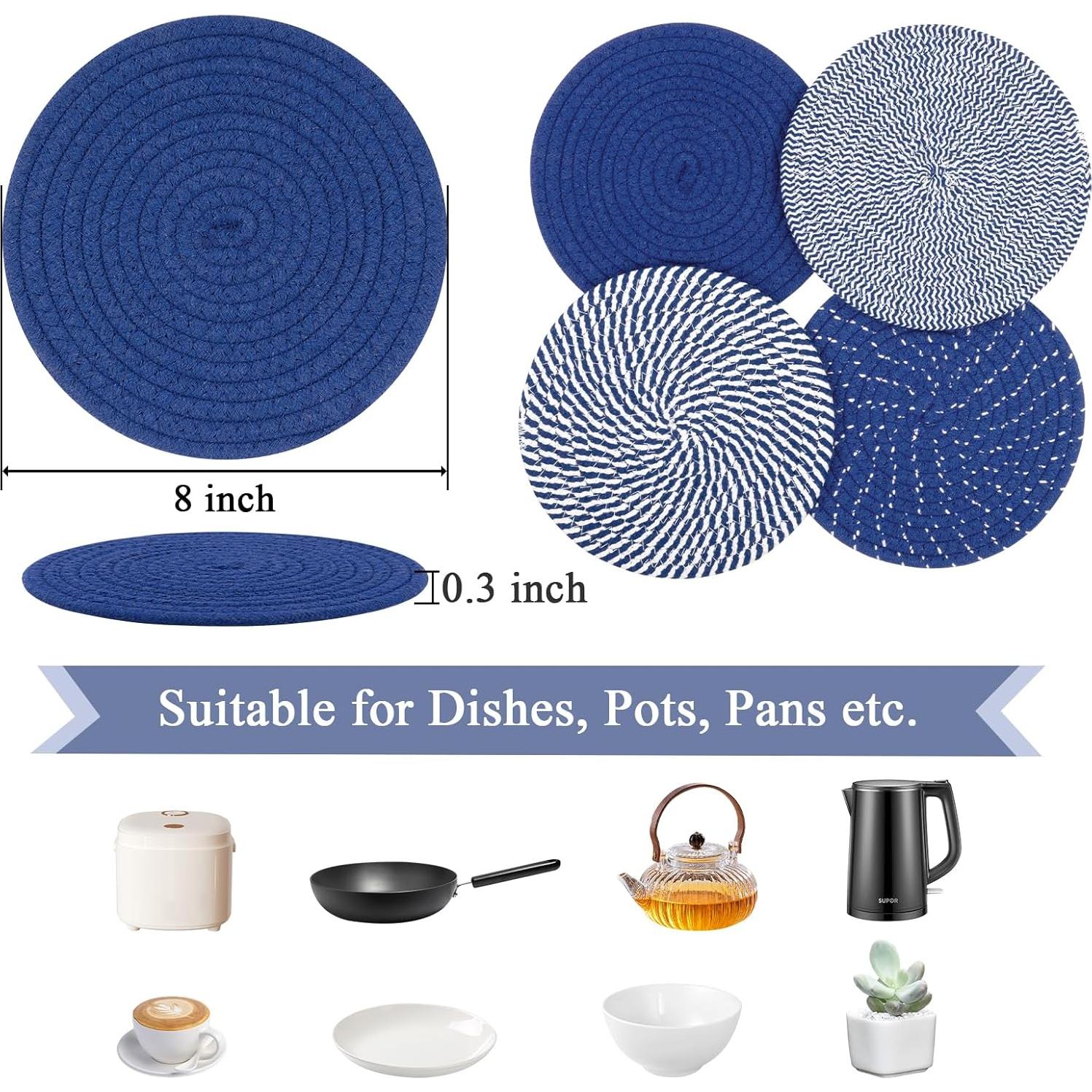 Trivets para Platos Calientes SHACOS 20.32cm Algodón 4 Piezas