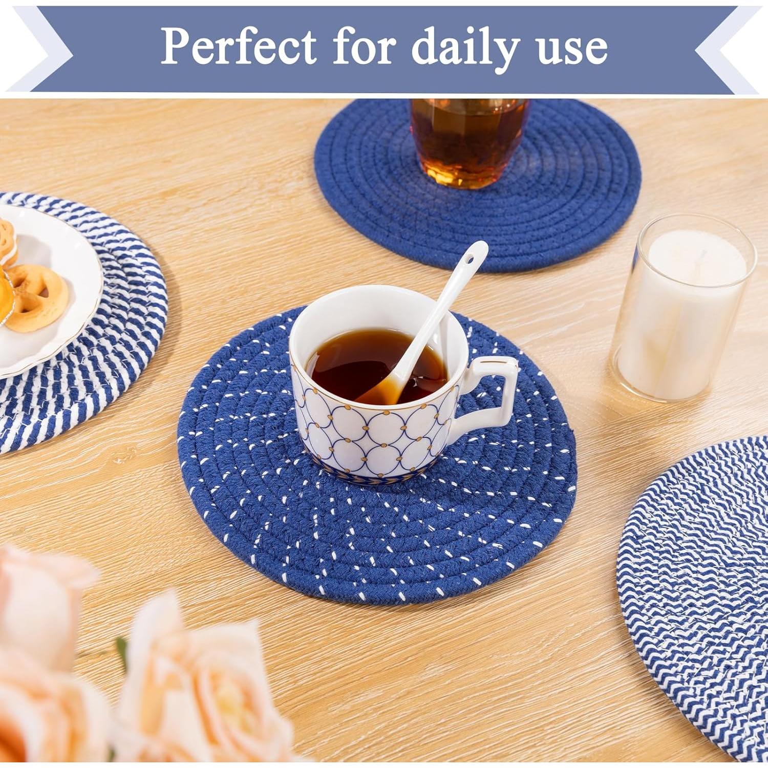 Trivets para Platos Calientes SHACOS 20.32cm Algodón 4 Piezas