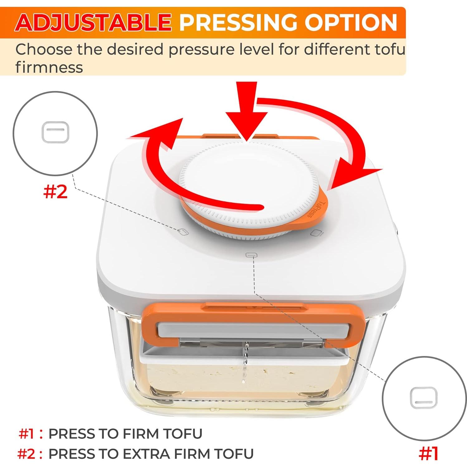 Prensa de Tofu Ajustable Yarkor - Libre de BPA, 0.8 kg