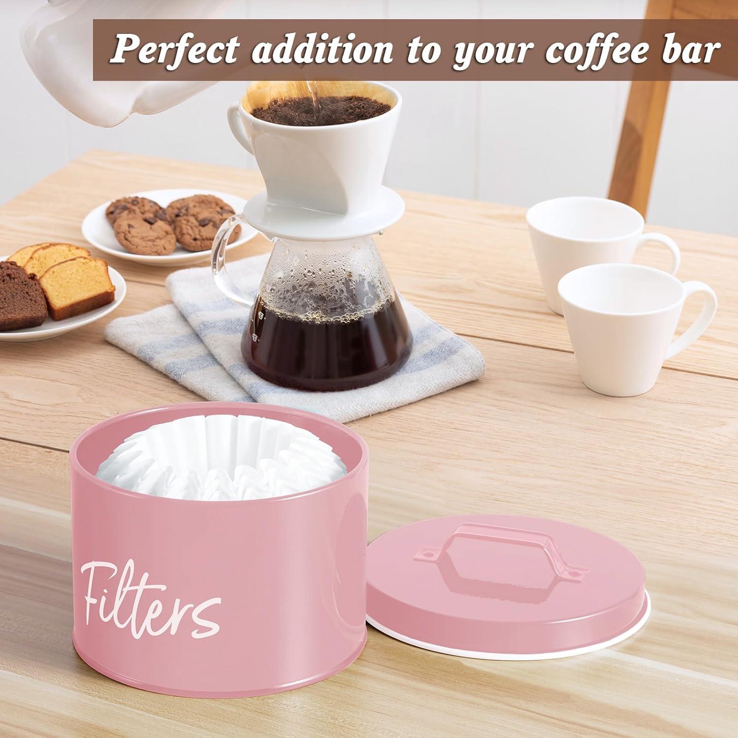 Soporte para Filtros de Café DRASTAR Rosa, Almacenamiento Grande