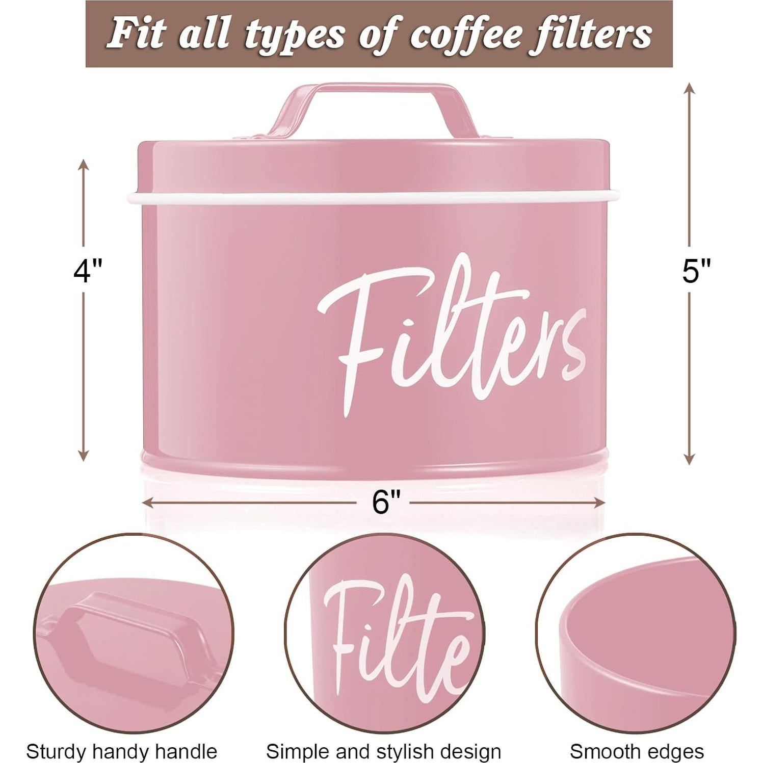 Soporte para Filtros de Café DRASTAR Rosa, Almacenamiento Grande