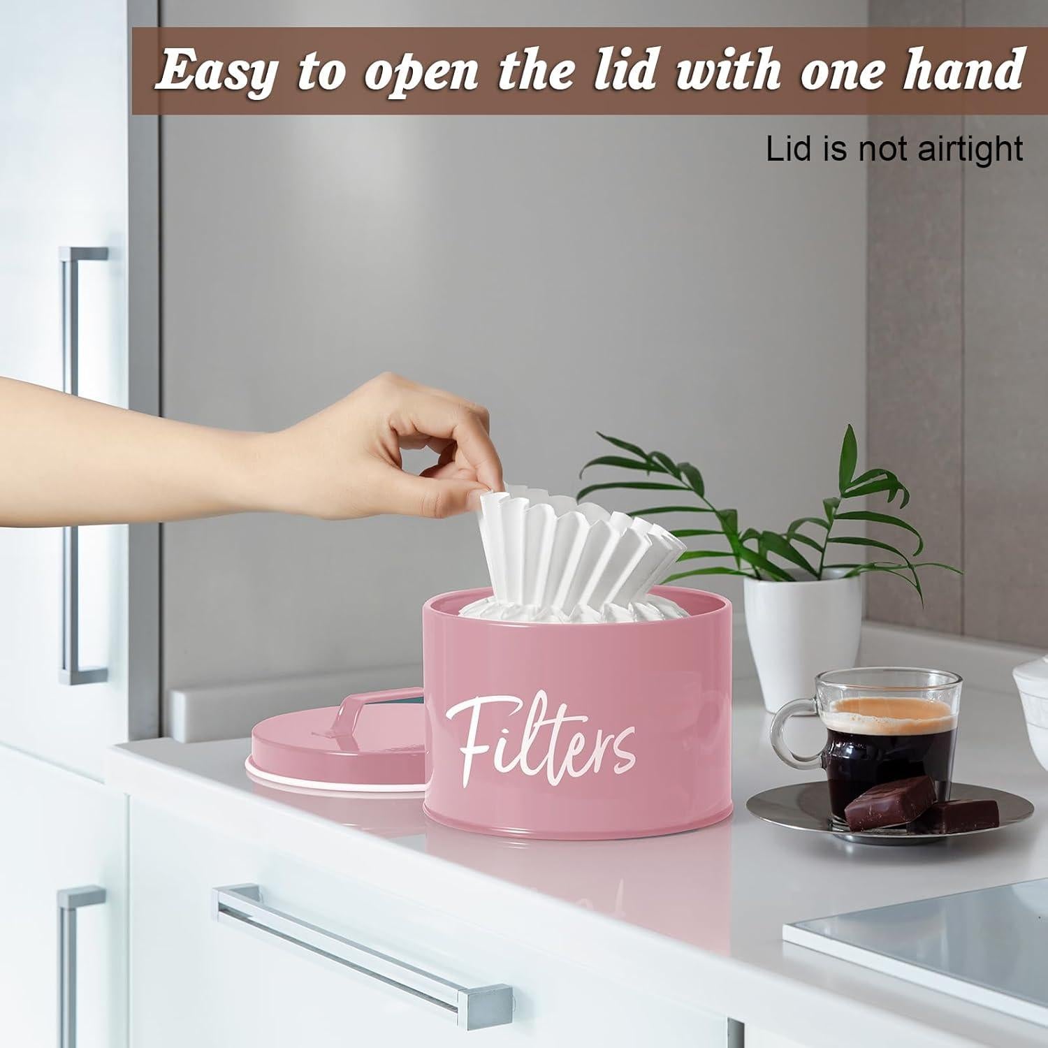 Soporte para Filtros de Café DRASTAR Rosa, Almacenamiento Grande