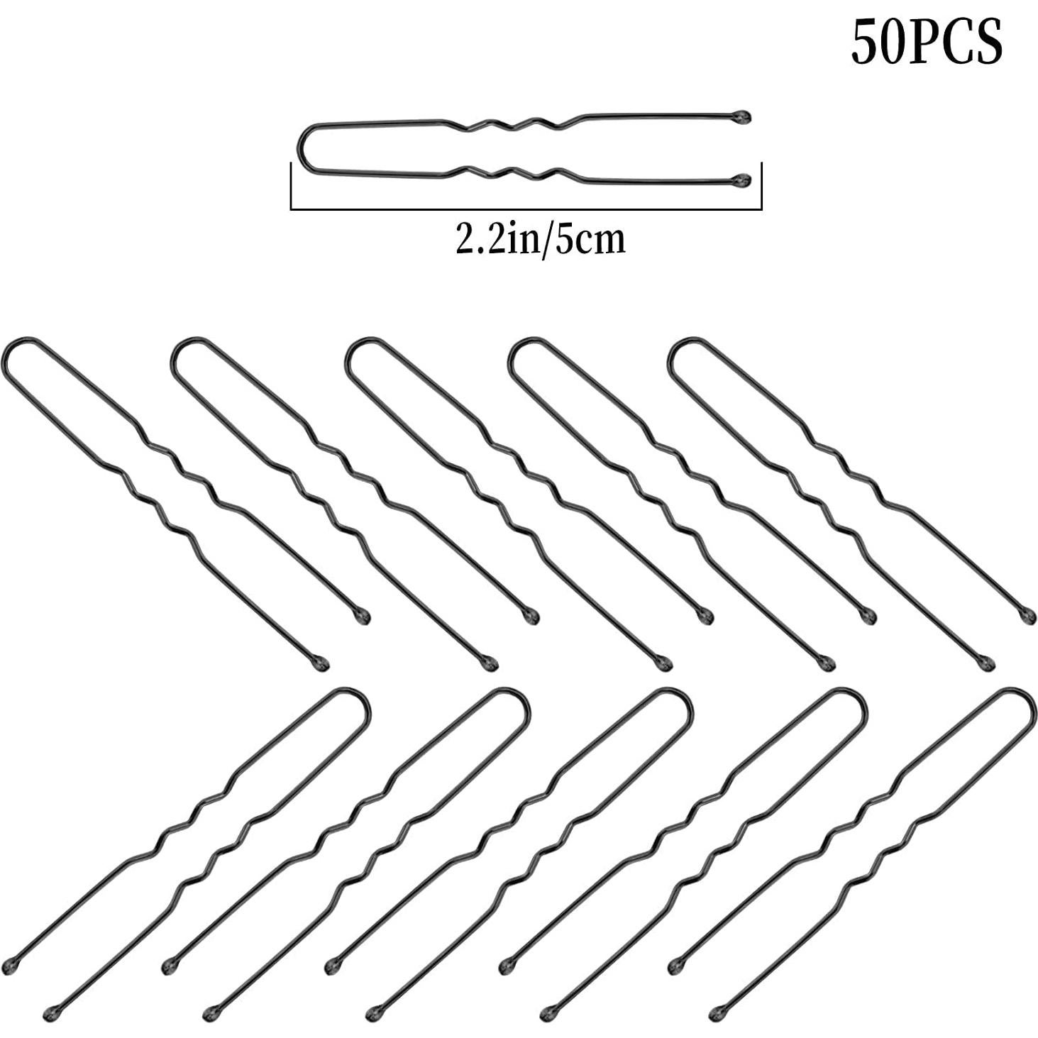 AIEX Kit 50 Pasadores de Pelo Negros 5 cm Metal Duradero