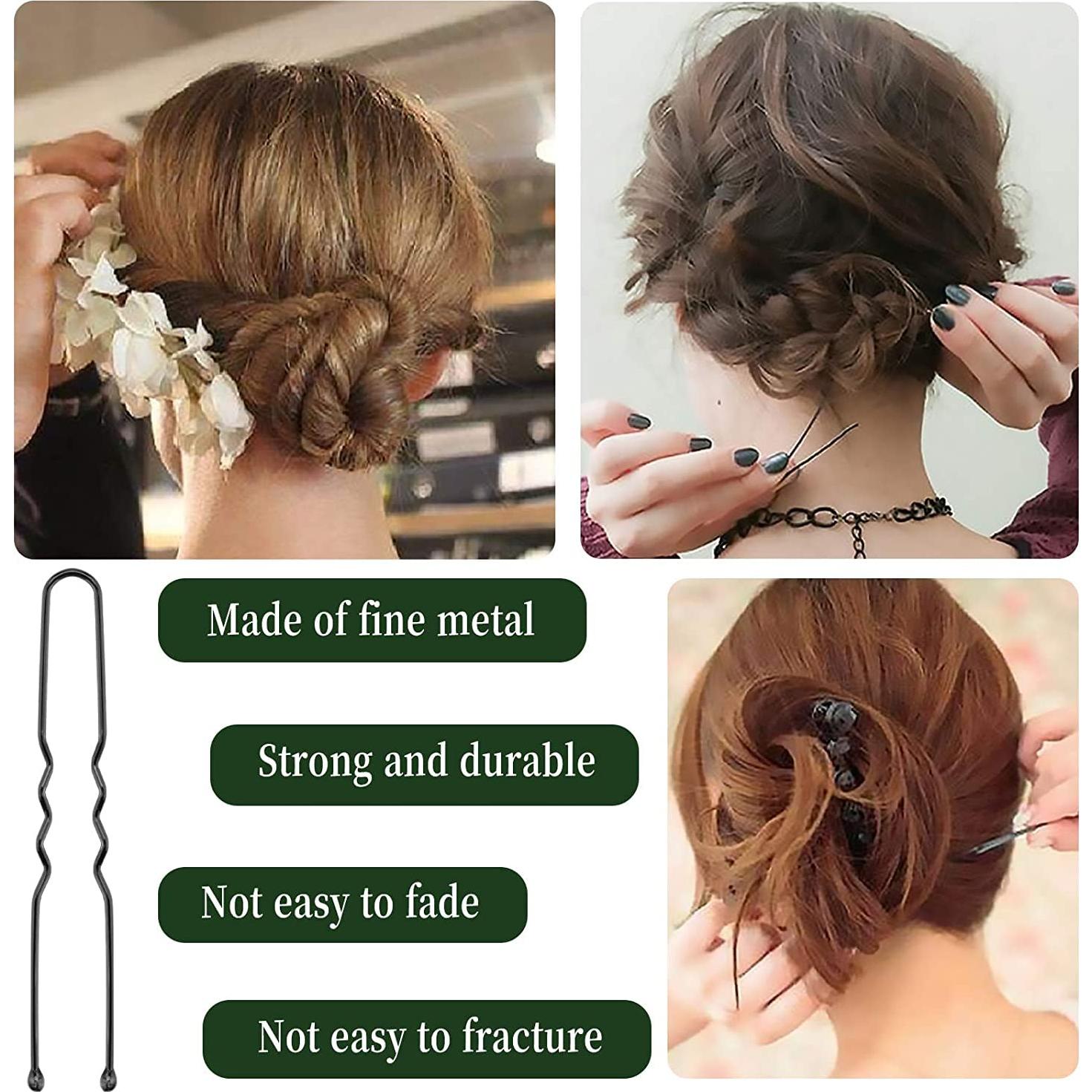 AIEX Kit 50 Pasadores de Pelo Negros 5 cm Metal Duradero