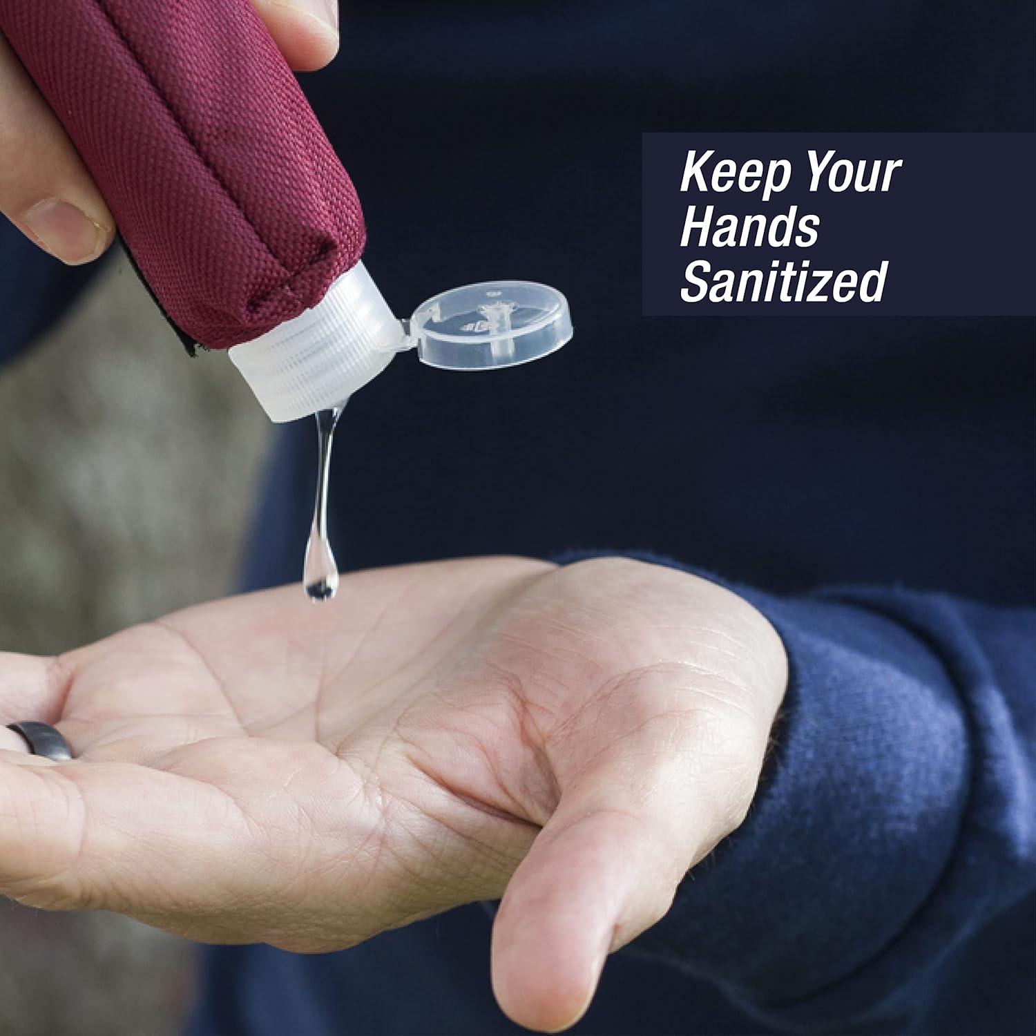 Soporte para desinfectante de manos con botella 2 oz azul