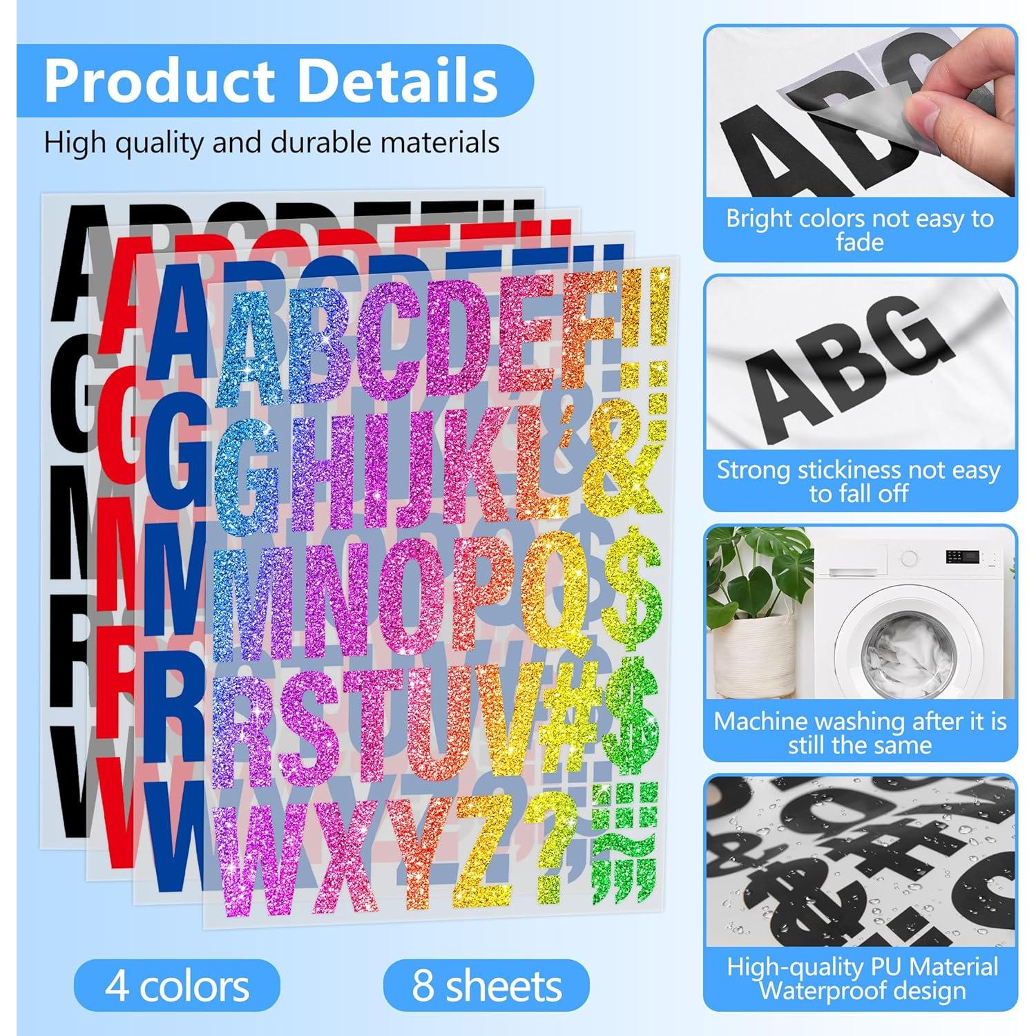 Letras Termoadhesivas LUHIMO 352 Piezas 2 Pulgadas Coloridas