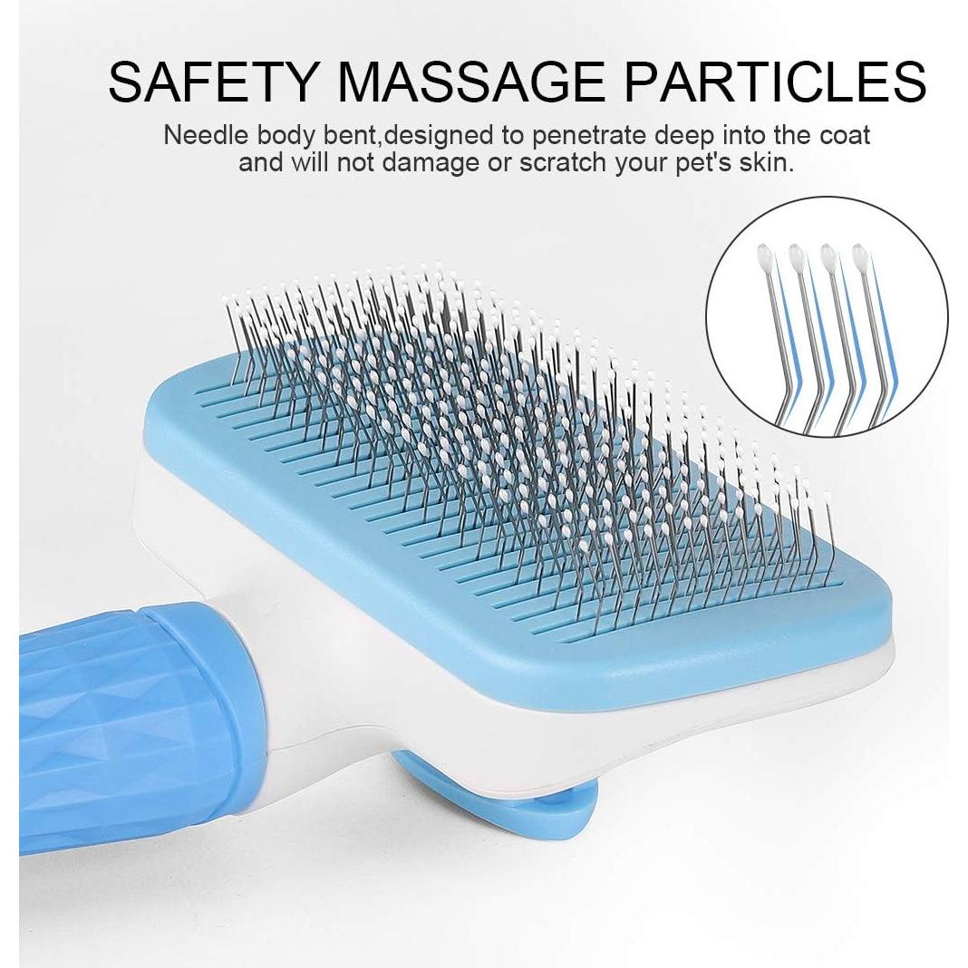 Cepillo Autolimpiante para Perros y Gatos DK-V6002 Azul