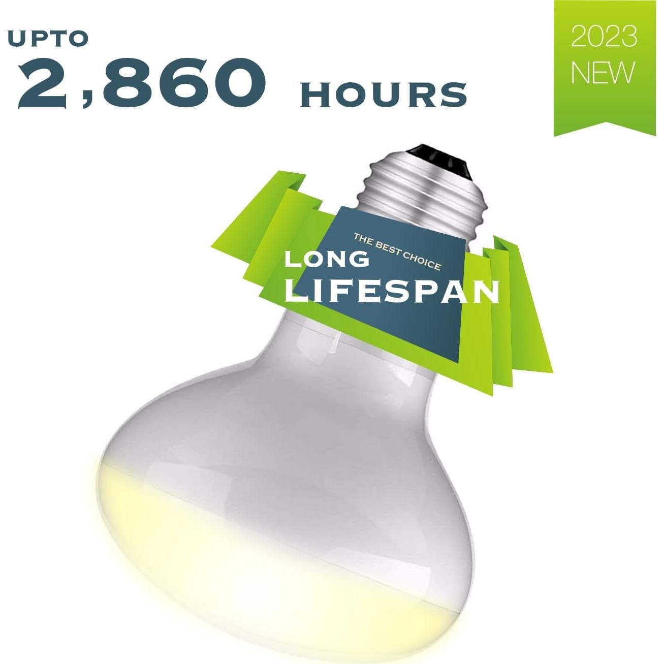 Reptile Heat Bulb Lamp, 2-Pack 75W Daylight Basking Spot, Bearded Dragon/Turtle/Lzard/Gecko Light Bulb, UVA Heat Lamp, Basking Light for Reptiles