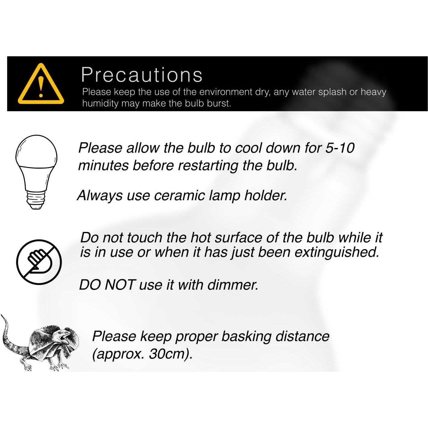 Reptile Heat Bulb Lamp, 2-Pack 75W Daylight Basking Spot, Bearded Dragon/Turtle/Lzard/Gecko Light Bulb, UVA Heat Lamp, Basking Light for Reptiles