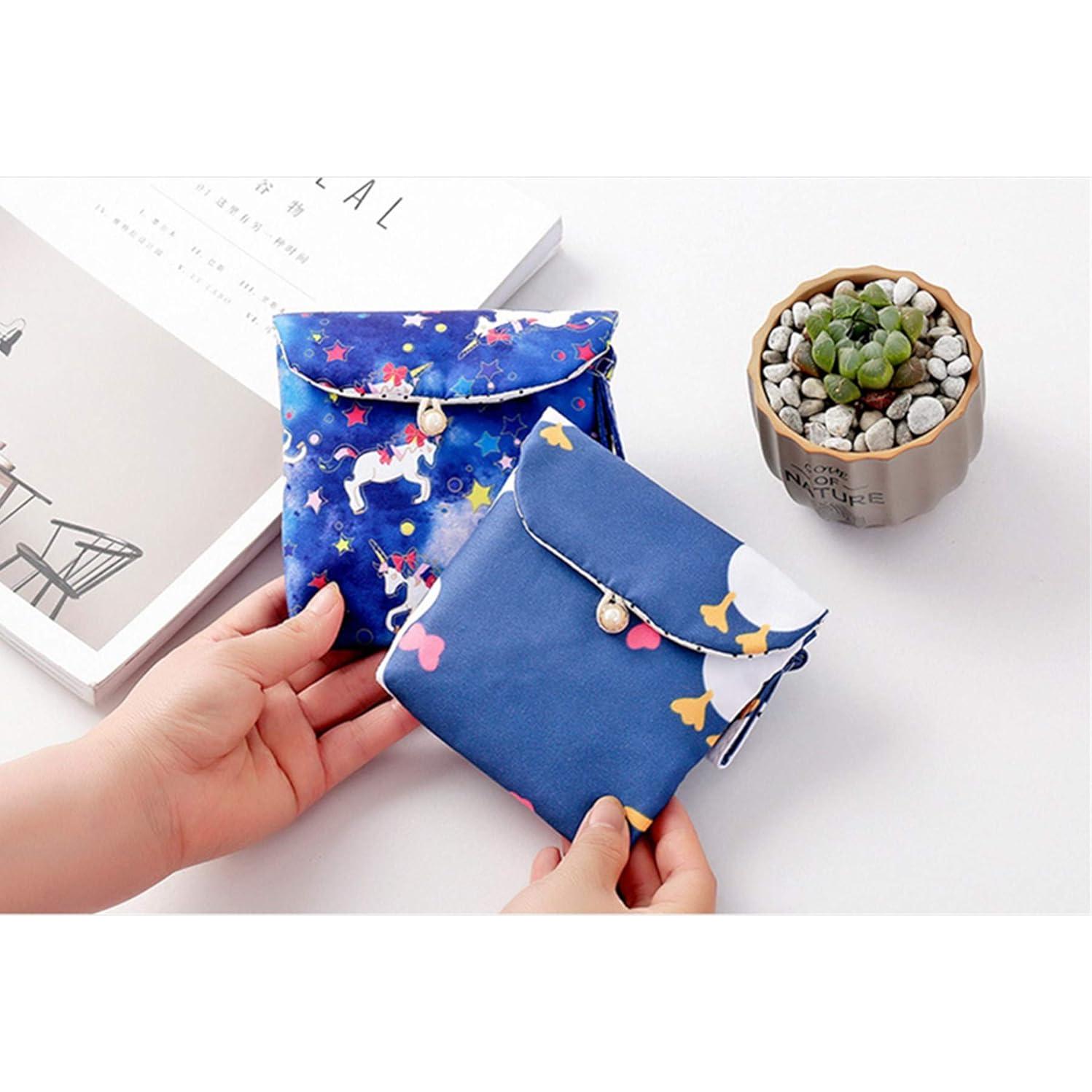 4 Bolsos de Algodón para Toallas Sanitarias Tiger007 13x13cm