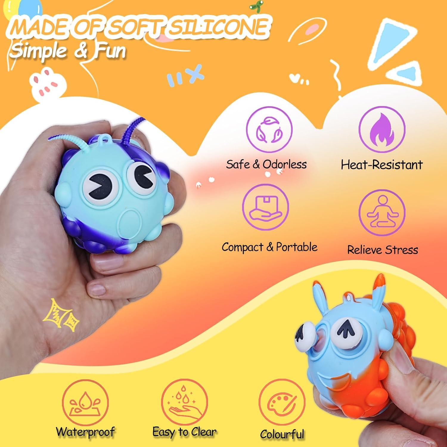 Paquete de 9 Bolas Antiestrés de Silicona para Niños y Adultos