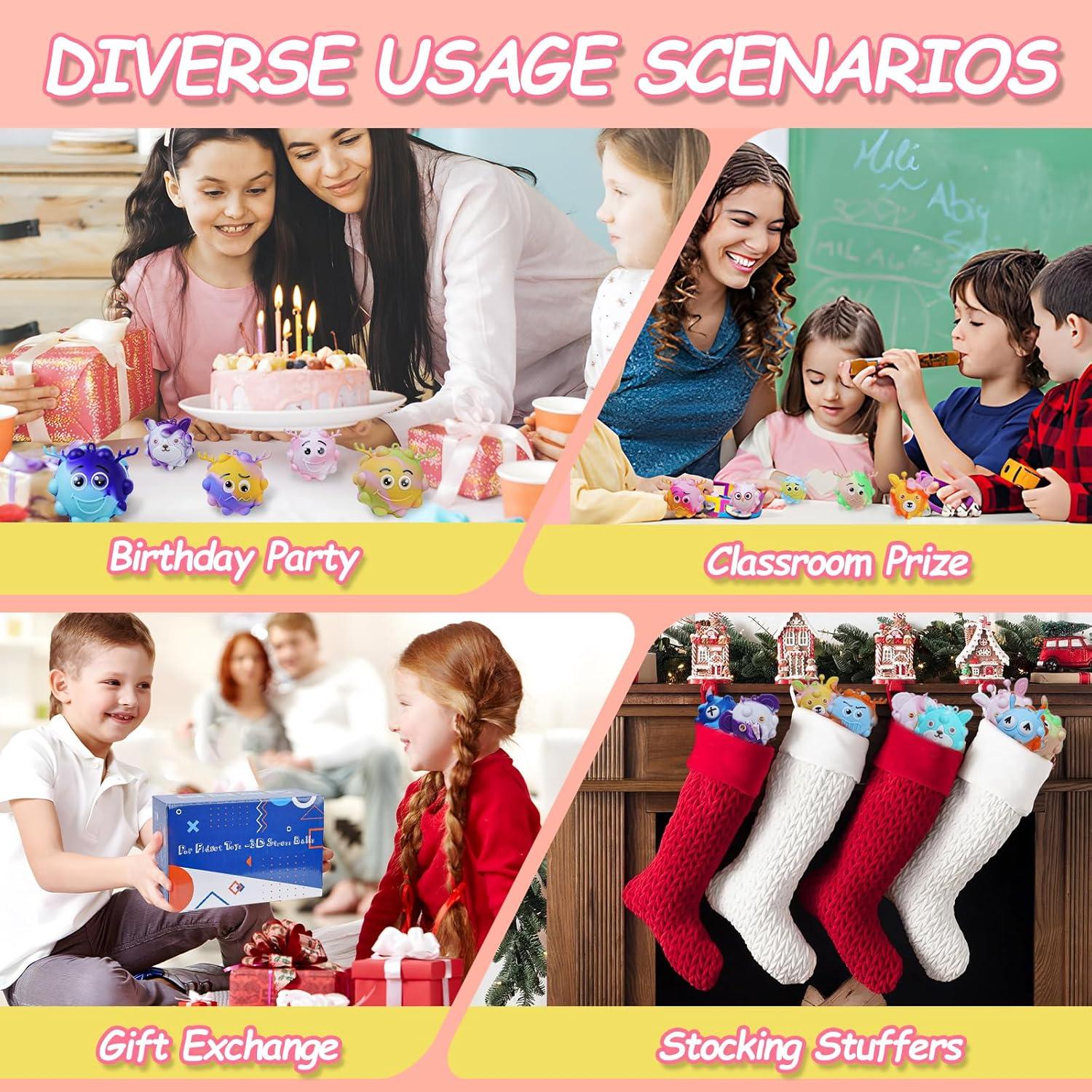 Paquete de 9 Bolas Antiestrés de Silicona para Niños y Adultos