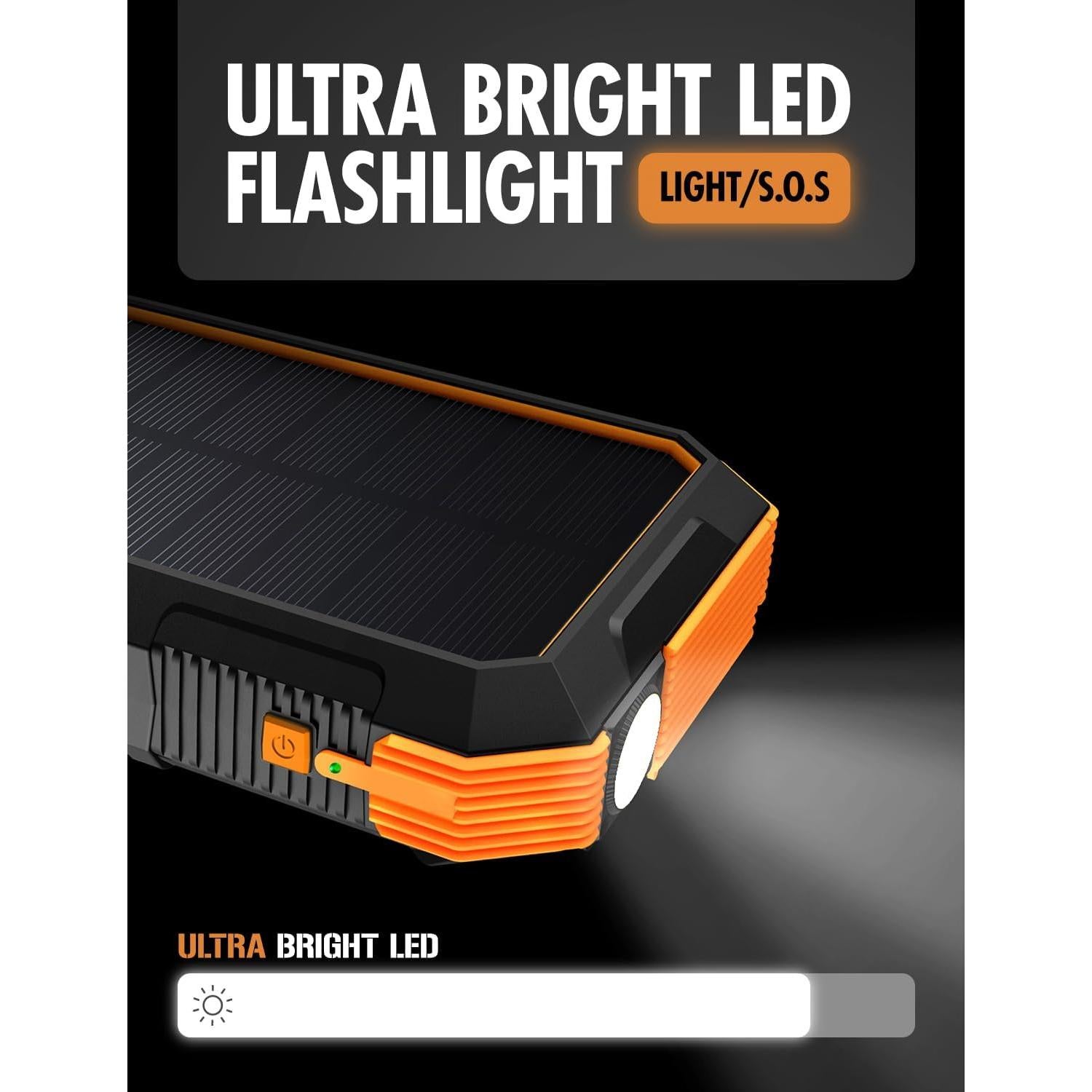 Banco de energía solar ToughTested 24000mAh con USB-C