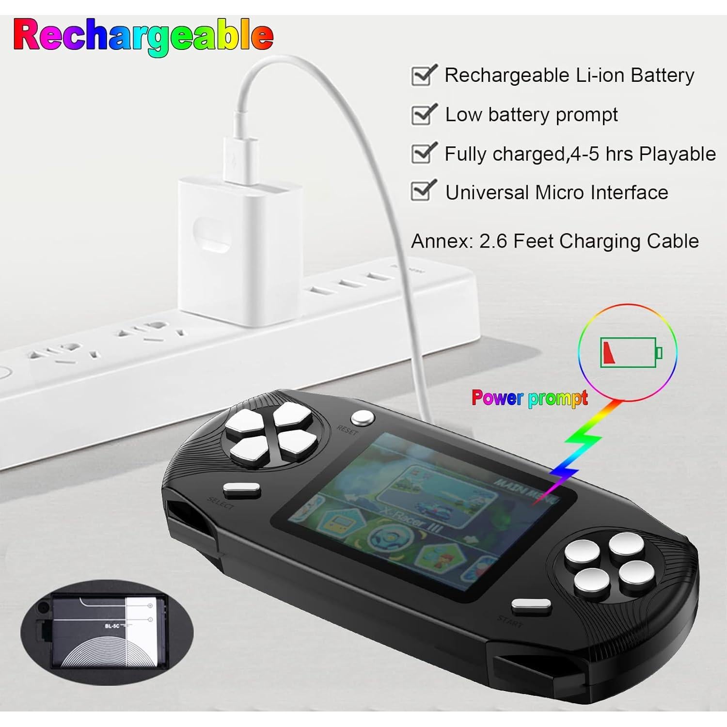 Consola de Juegos Portátil Beijue LD10X 100 Juegos HD 3"