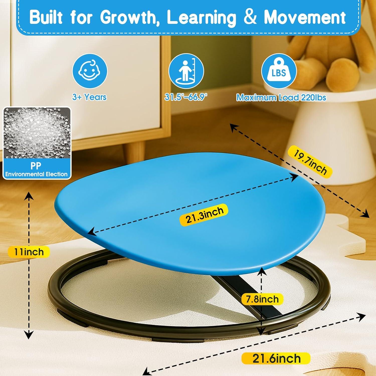 Silla Giratoria Sensorial para Niños Winnrok HQBB-5157 Azul