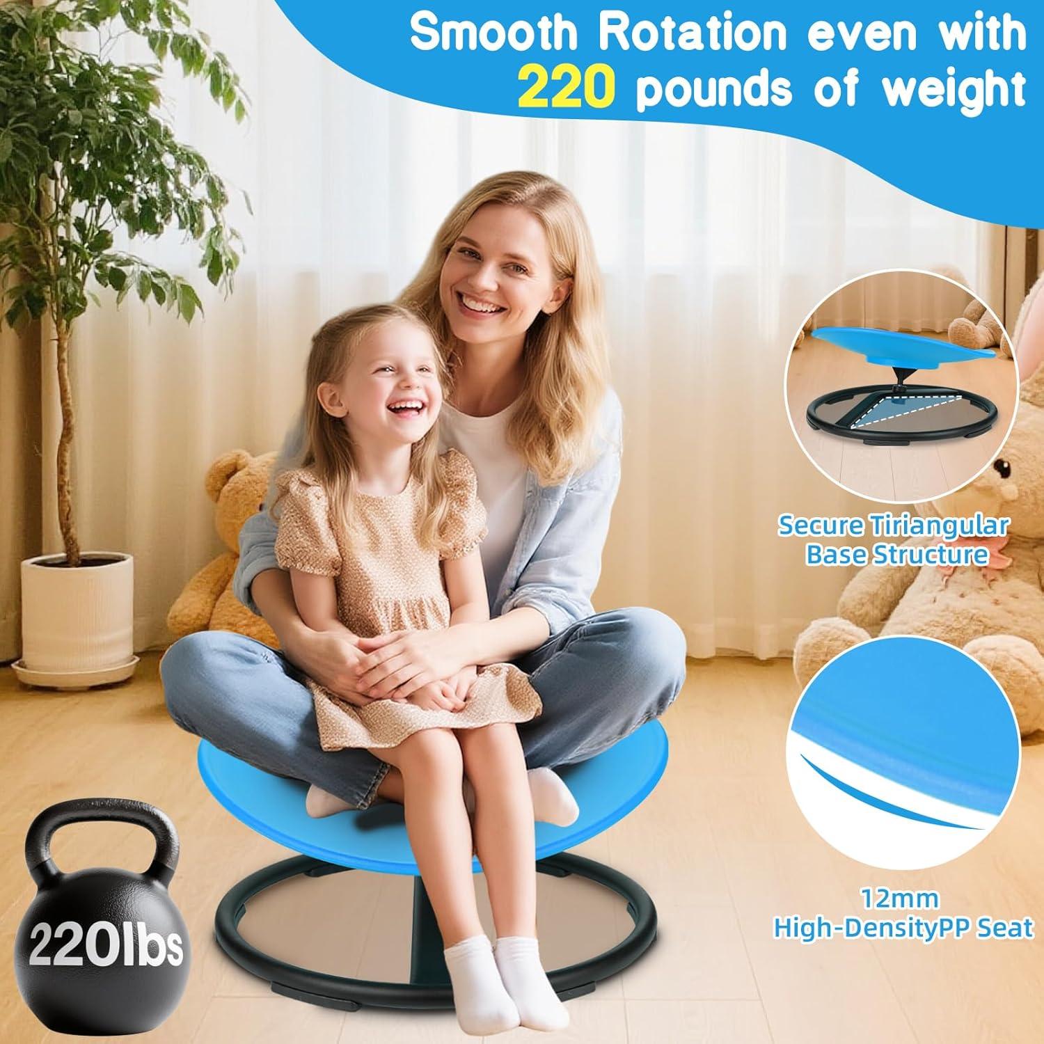 Silla Giratoria Sensorial para Niños Winnrok HQBB-5157 Azul