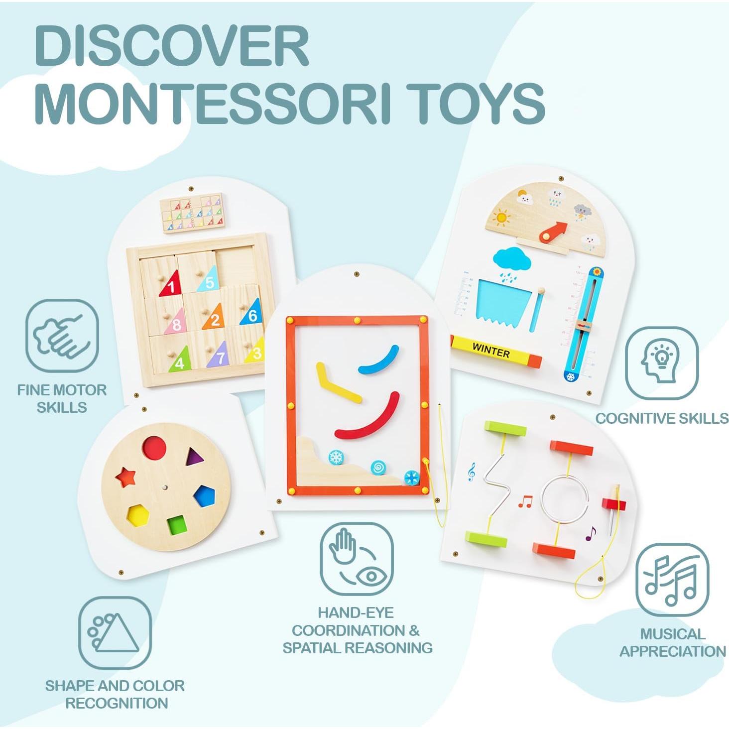 Tablero Sensorial Montessori Monlàurd 129.5x53.3cm 6M+