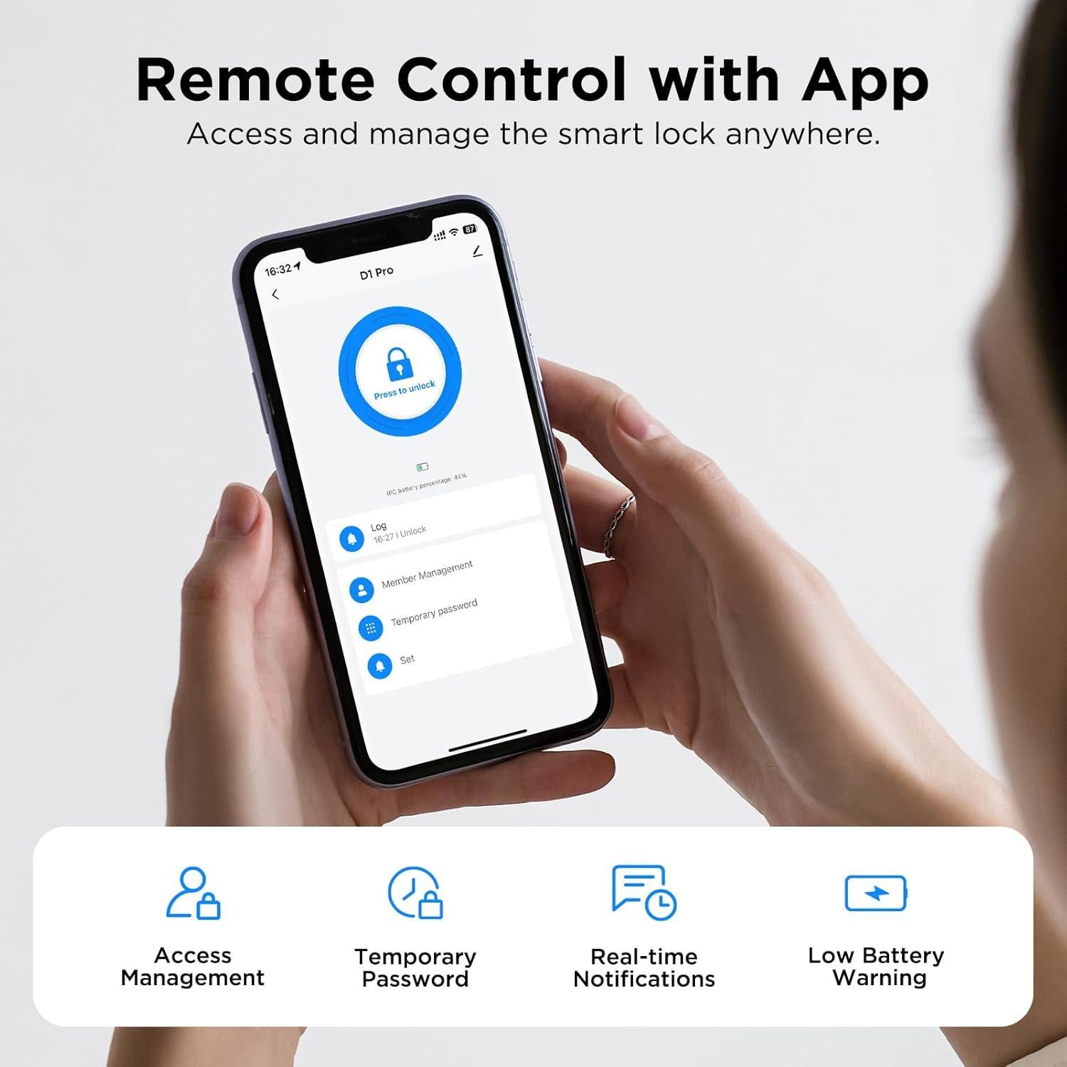 Cerradura Inteligente TCL D1 Pro Reconocimiento de Vena Palma