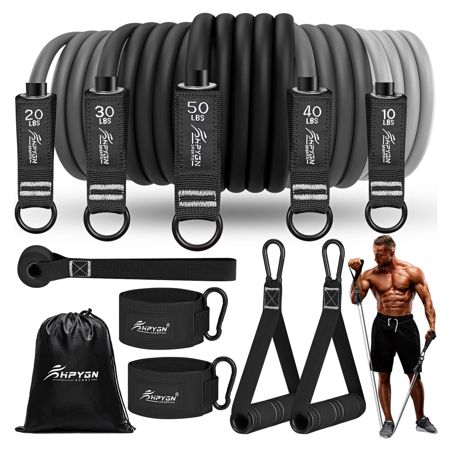 Bandas de Resistencia HPYGN 150lbs con Mangos y Ancla