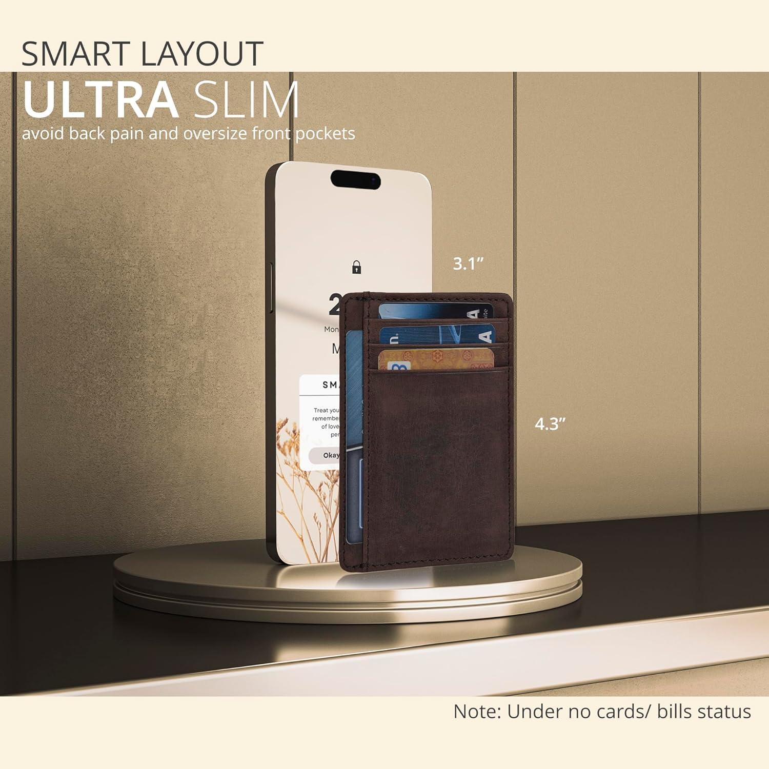 Cartera Minimalista Slim de Cuero Clifton Heritage RFID