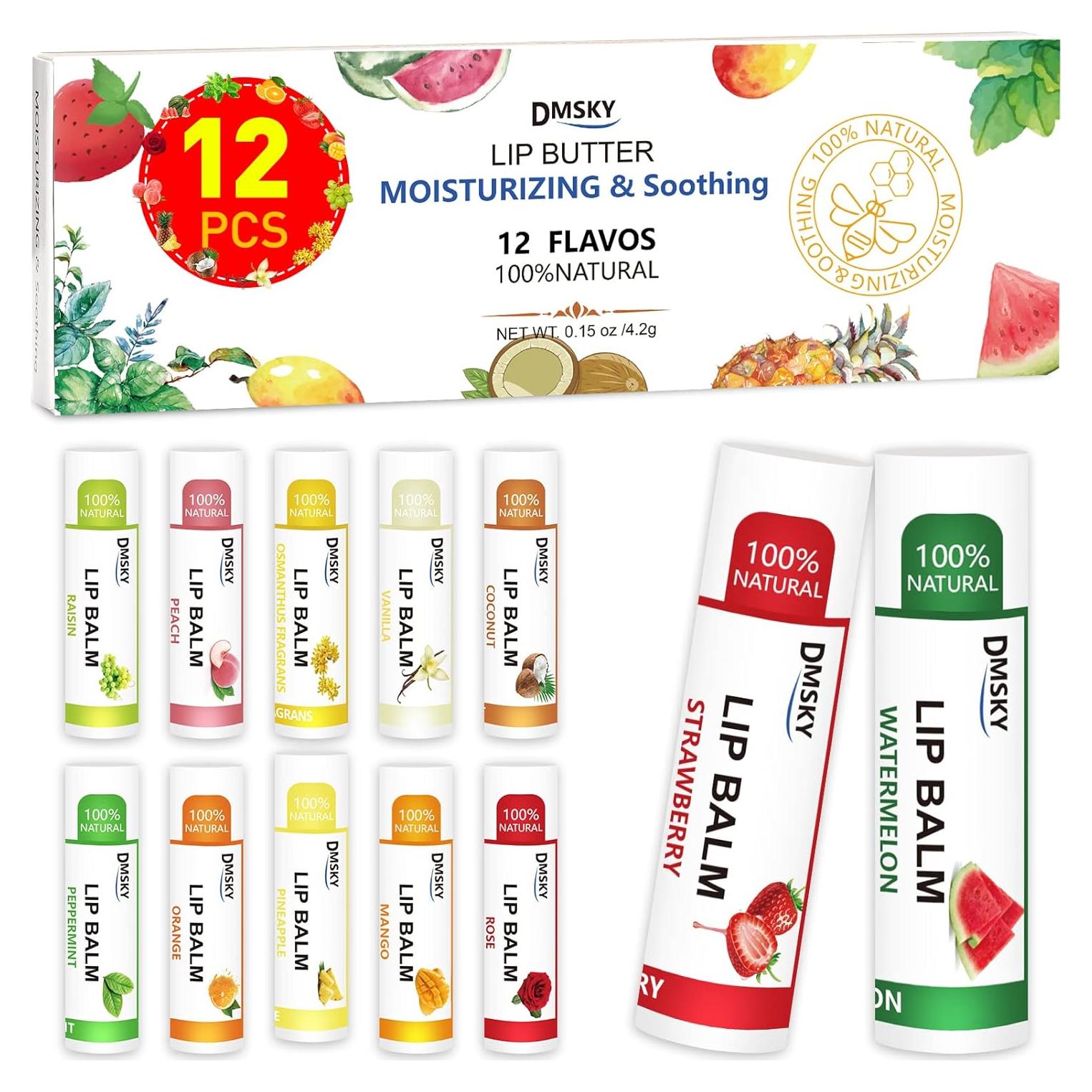 Bálsamo Labial Natural DMSKY - 12 Sabores Hidratantes